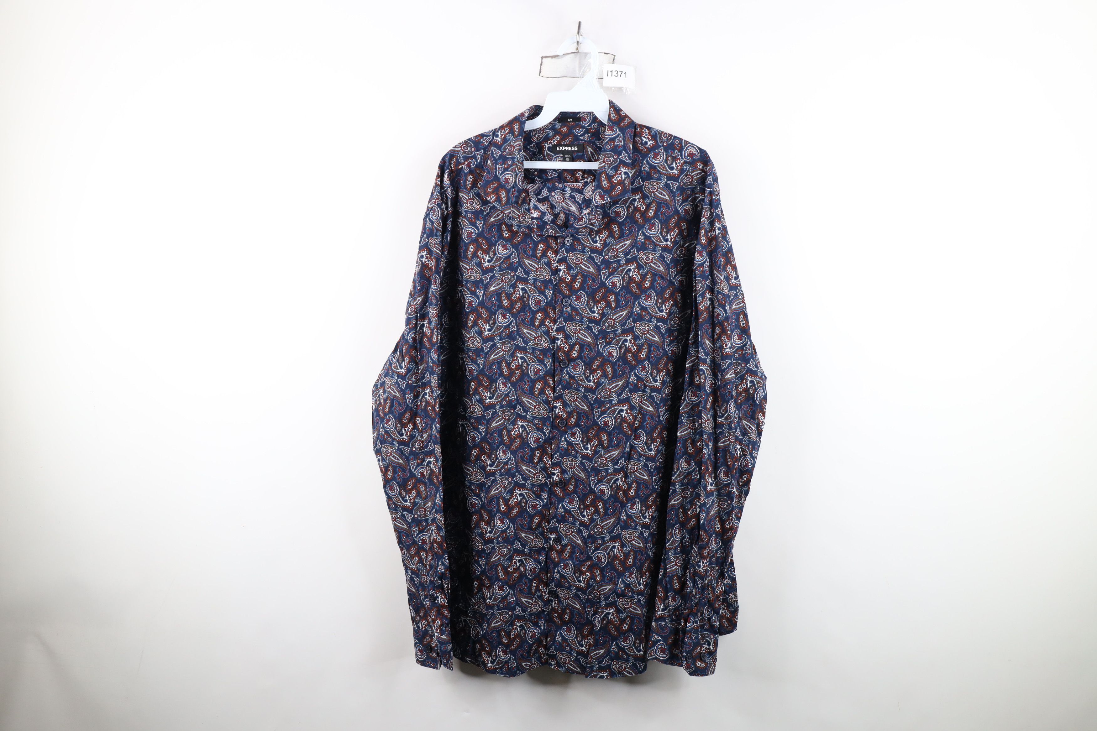 Express Express Slim Paisley Geometric Collared Button Shirt Cotton Size US XXL / EU 58 / 5 - 1 Thumbnail
