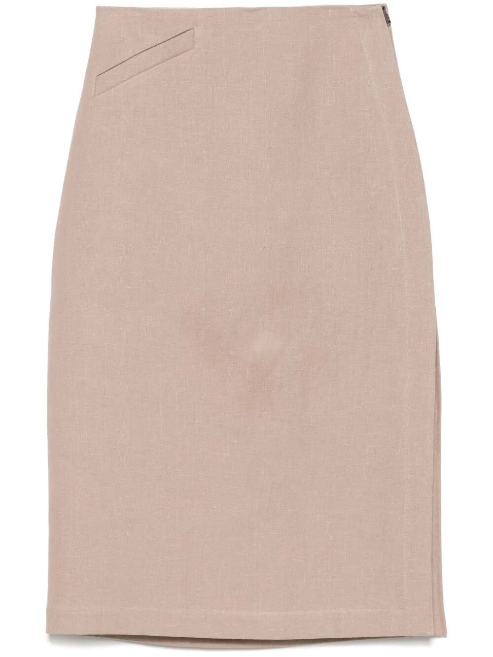 Fendi WAXED LINEN STRAIGHT MIDI SKIRT Size 28" / US 6 / IT 42 - 1 Thumbnail