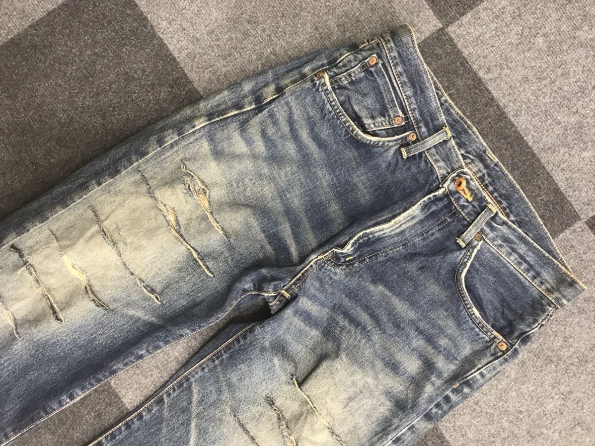 Edwin 💥Insane 90s💥 EDWIN 505x Distressed Mud Wash Selvedge Jeans Size US 31 - 4 Thumbnail
