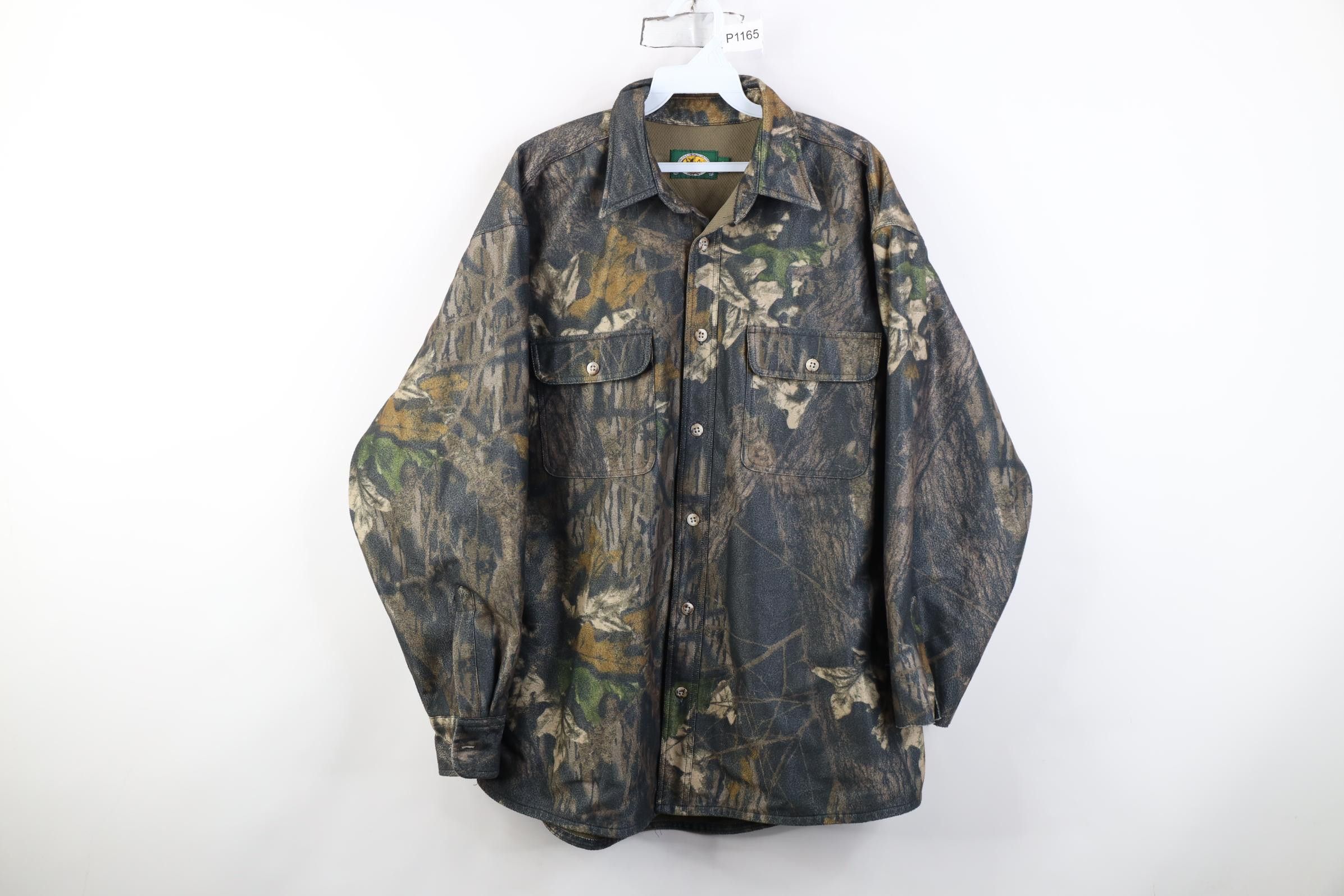 Cabelas Vintage 90s Cabelas Chamois Cloth Camouflage Shirt Jacket Size US L / EU 52-54 / 3 - 1 Thumbnail