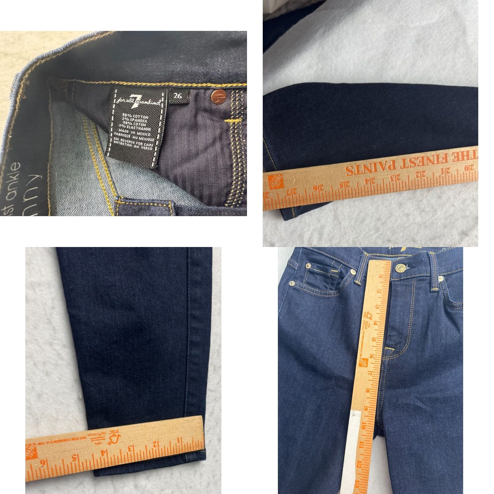 7 For All Mankind 7 For All Mankind The High Waist Ankle Skinny Denim Womens 26 Blue Dark Wash Jeans Slim 90s Bohemian MENSWOMENS Size ONE SIZE - 8 Thumbnail
