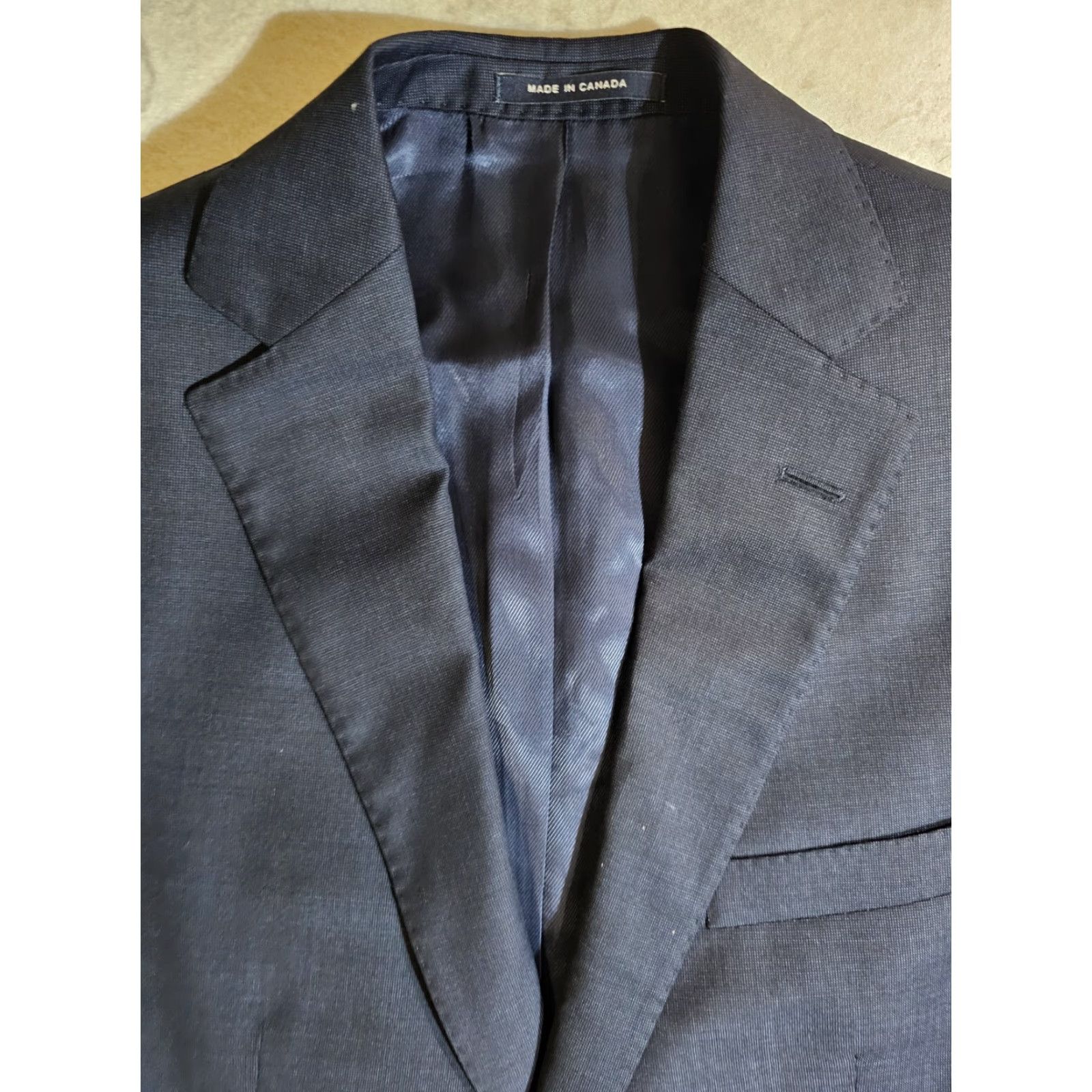 Cremieux Cremieux Blazer 38 Blue Wool Loro Piana Super 130s Double-Vented Notch Lapel Two-Button Regular Jacket/Coat Men Size 38R - 3 Thumbnail
