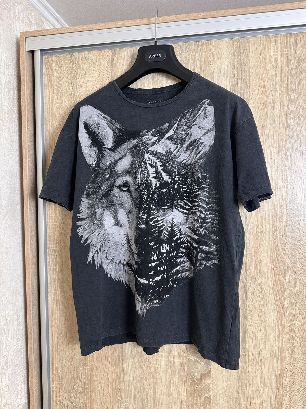Allsaints 🔥 Allsaints Wolf Print Oversized Fit T Shirt Vintage Art Y2K Size US L / EU 52-54 / 3 - 1 Thumbnail