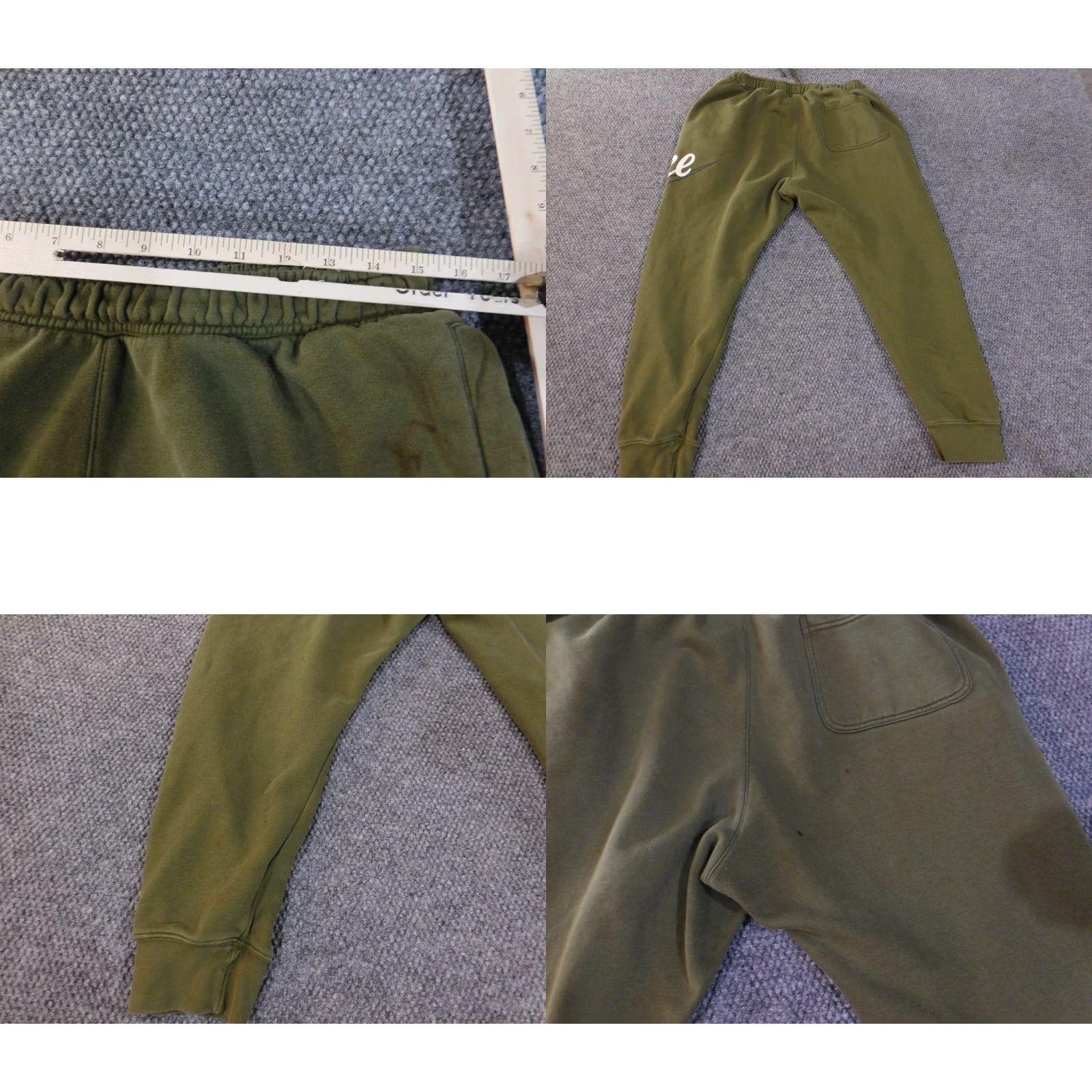 Nike Nike Sweatpants Mens Large Green Logo Stretch Drawstring Active Casual Modern | Mens Pants Regular L Green Nike Sweatpants 90s? Size US 33 - 8 Thumbnail