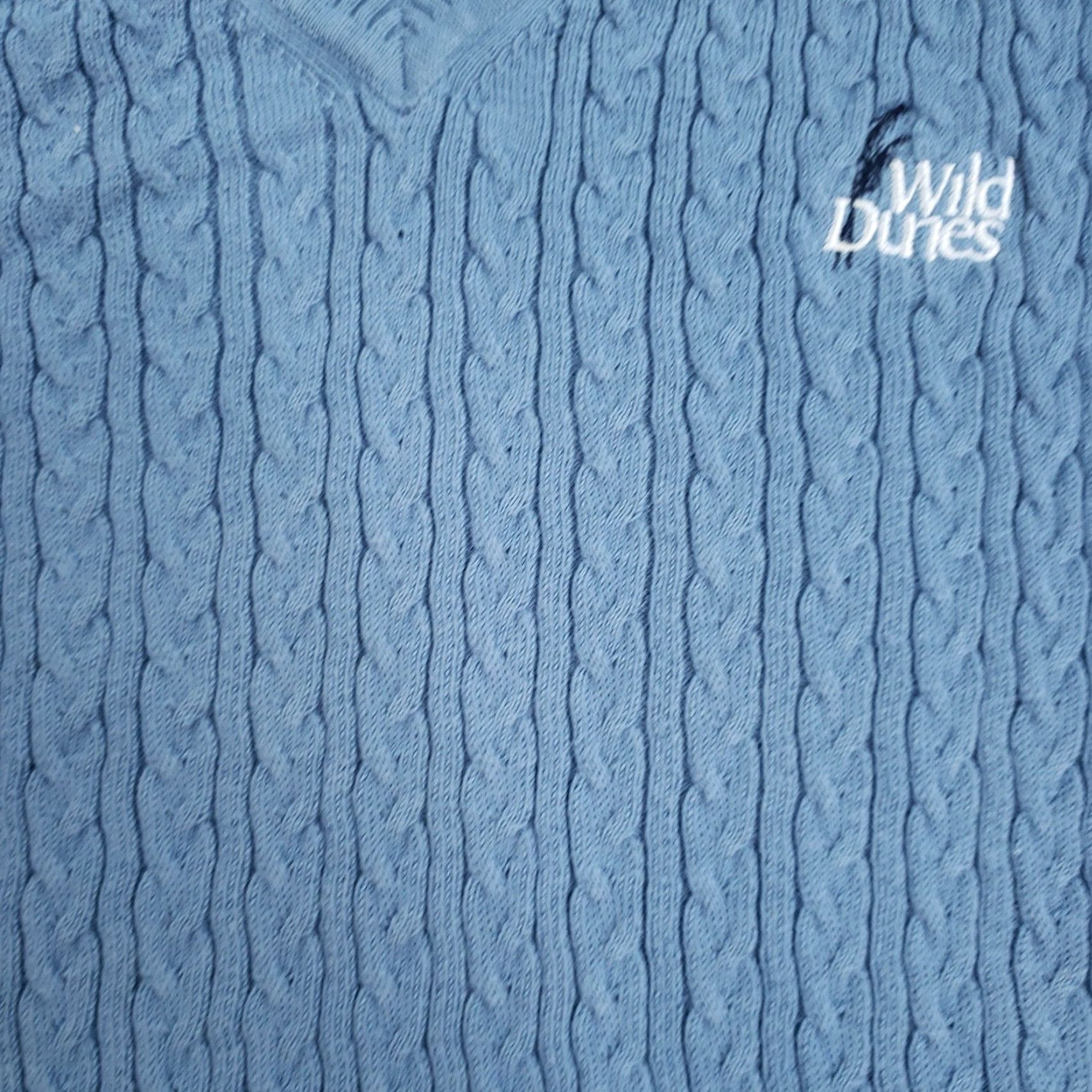 Izod IZOD Mens Sweater Vest Blue Large Cable-Knit Pullover Logo Casual Size US L / EU 52-54 / 3 - 7 Thumbnail