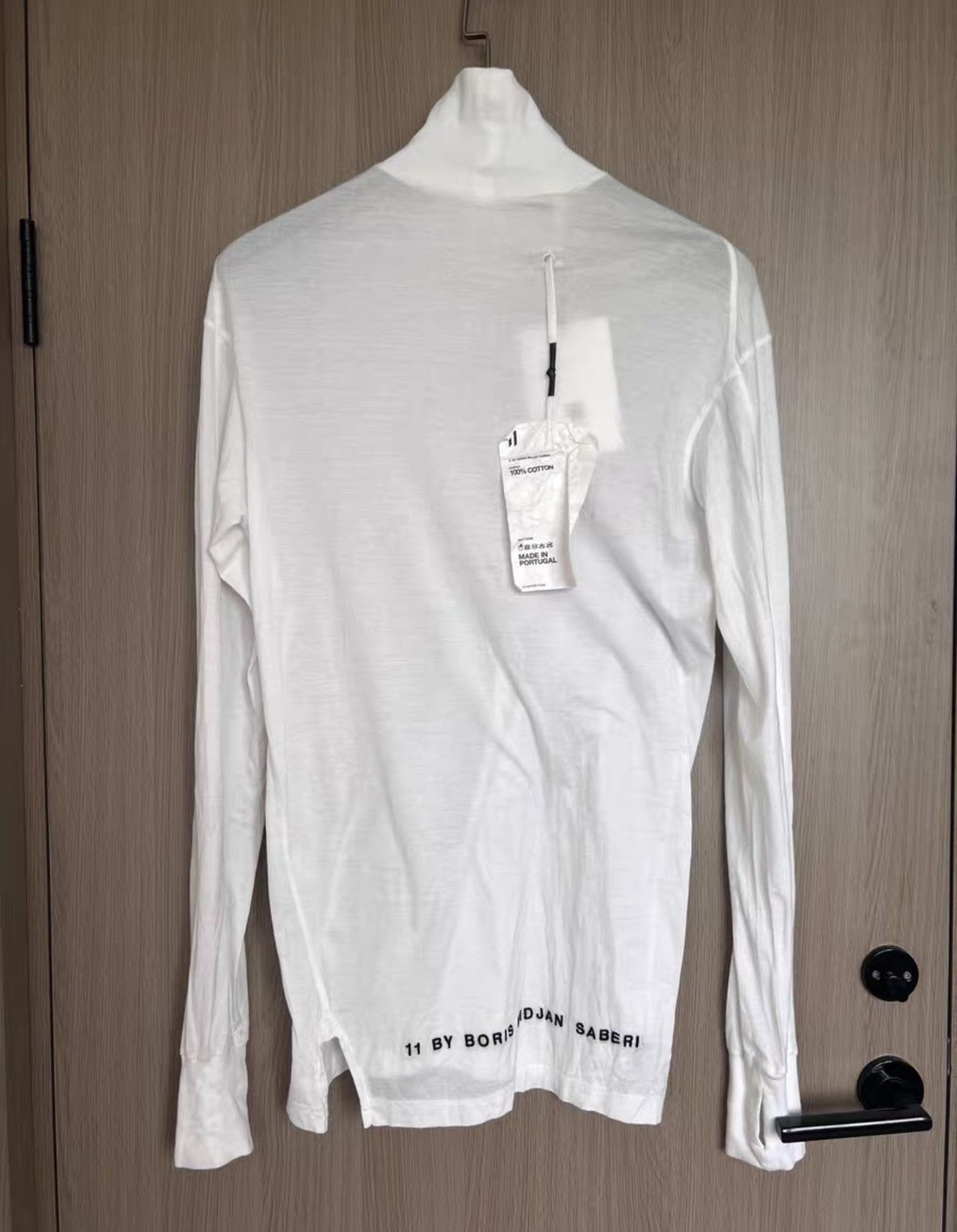 11 By Boris Bidjan Saberi 11ByBBS Cotton Letter-Embroidered LongSleeve Mockneck TShirt Size US M / EU 48-50 / 2 - 1 Thumbnail