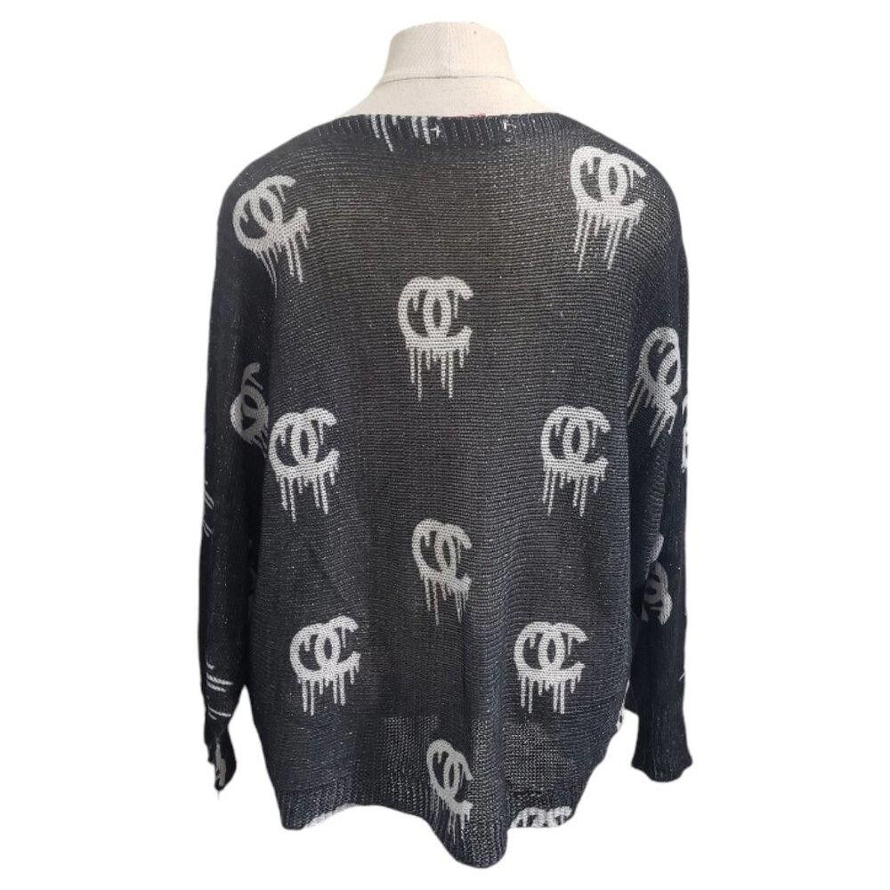 Designer CT1918 Free For Humanity Black & White Long Sleeve Sweater L Size L / US 10 / IT 46 - 3 Thumbnail