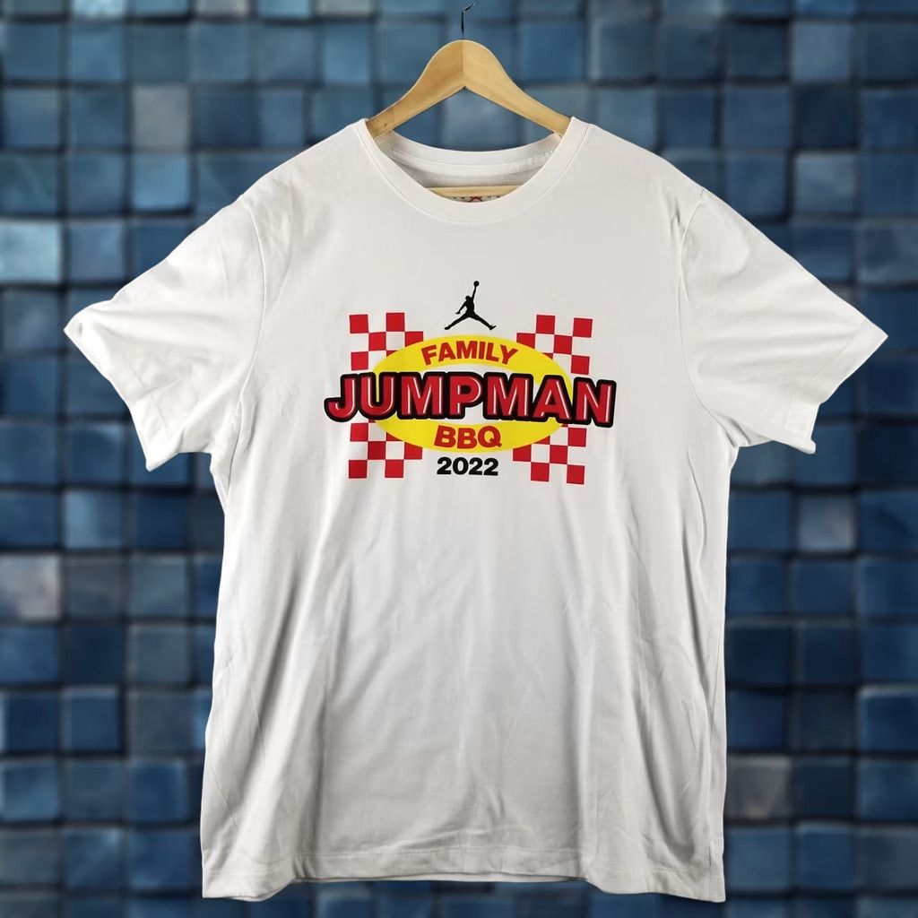 Nike Nike Jordan Jumpman BBQ 2022 Shirt XL White Crew Neck Short Sleeve Men T-Shirt Jordan Jumpman Sports World Headquarters Exclusive Tee Size US XL / EU 56 / 4 - 1 Thumbnail