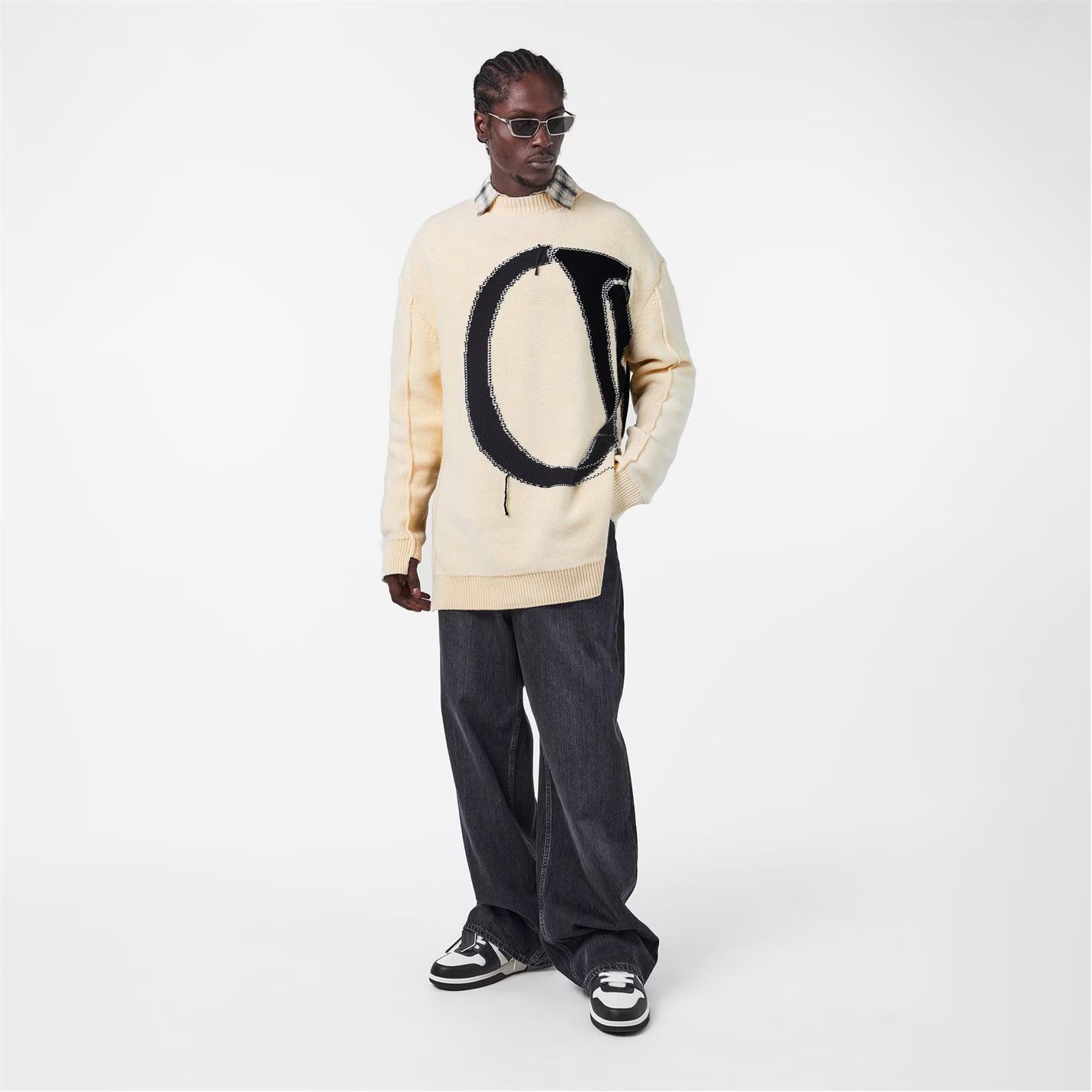 Off-White o1g2r1mq0226 Crew Sweater In Cream Size US L / EU 52-54 / 3 - 6 Thumbnail