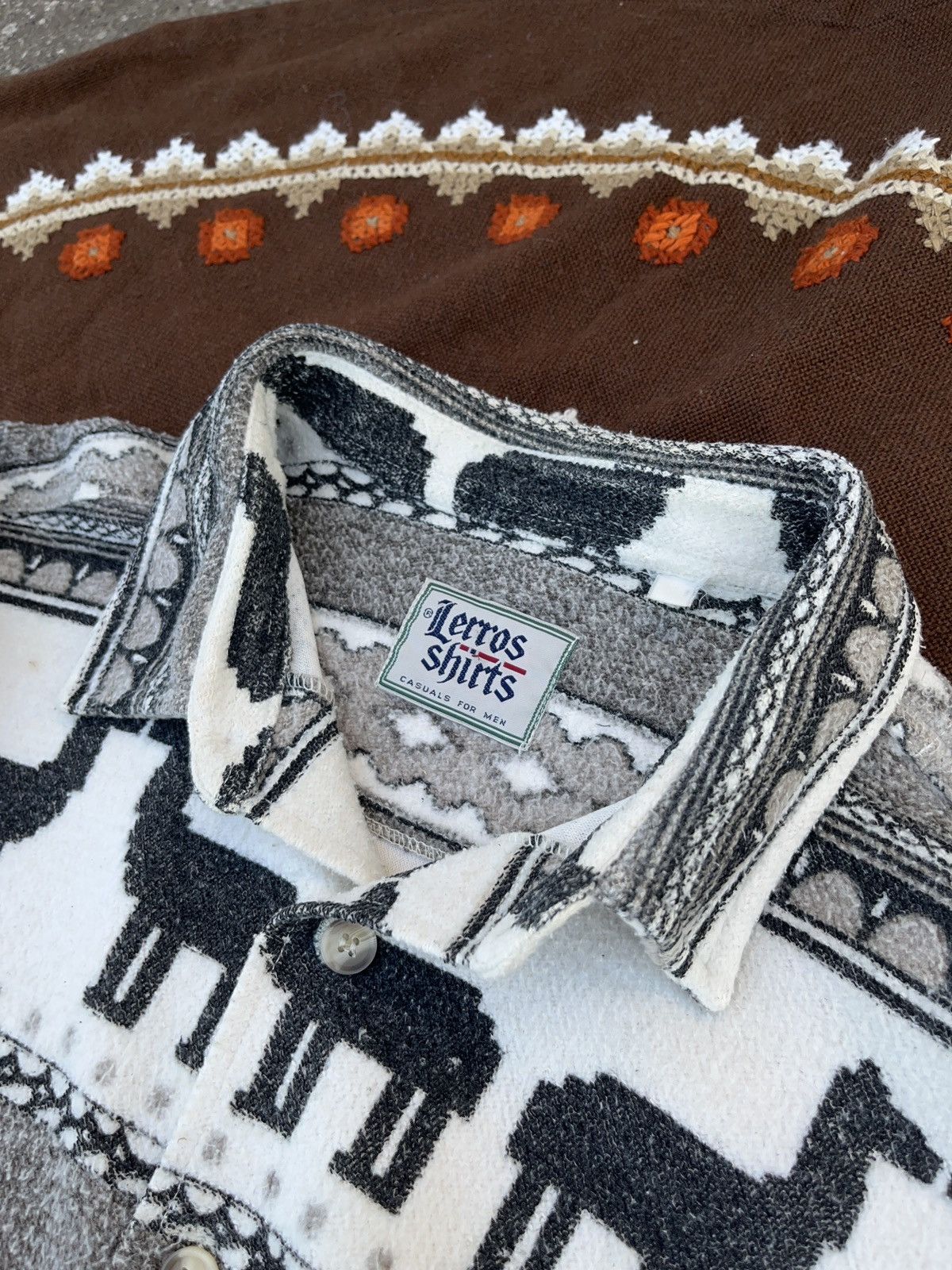 Native × Vintage Vintage 80s Tribal Alpaca Llama Overshirt Andean Style Size US XL / EU 56 / 4 - 5 Thumbnail