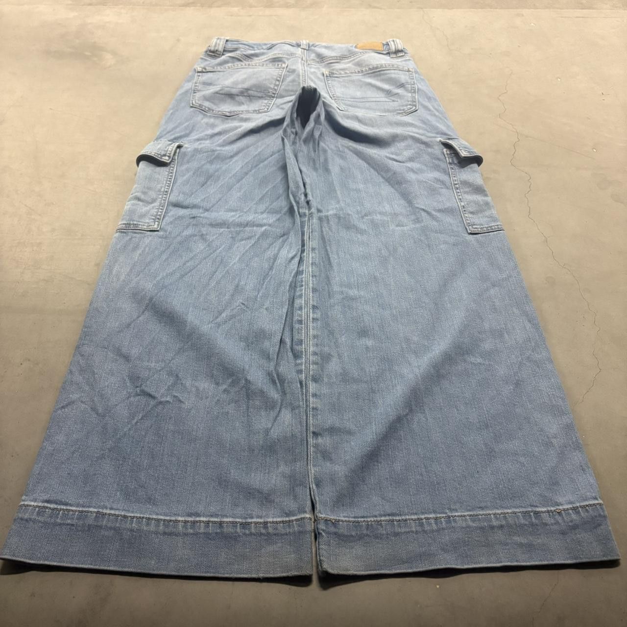 American Eagle Outfitters Crazy Vintage Y2K/2000s Super Baggy Wideleg Streetwear American Eagle Light Blue Wash Denim Jeans! Size US 30 / EU 46 - 4 Thumbnail