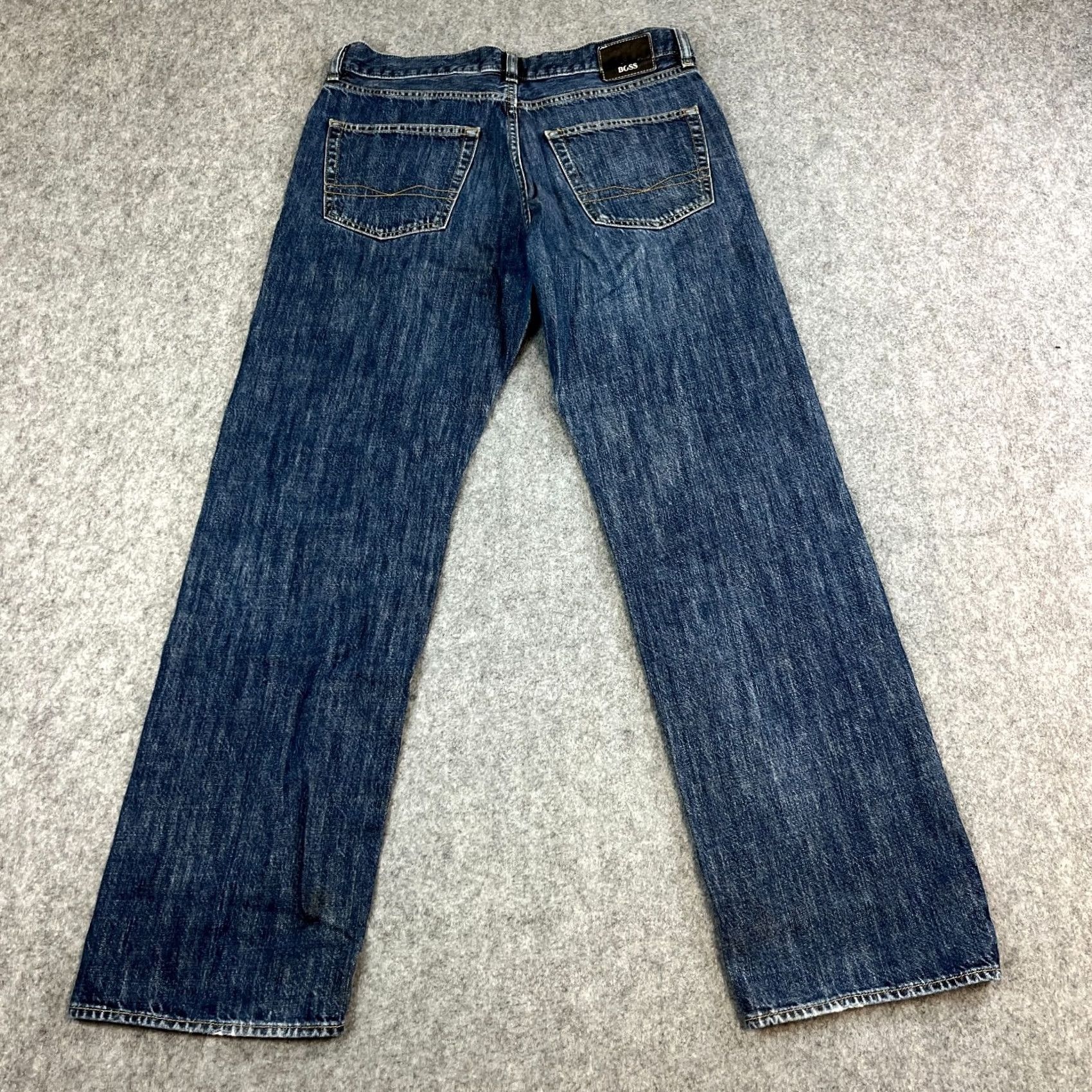 Hugo Boss HUGO BOSS Arkansas Jeans Regular Straight 32 30 Dark Blue Cotton Button Fly 5-Pocket Mens Vintage No Blue Jeans Size US 32 / EU 48 - 2 Thumbnail
