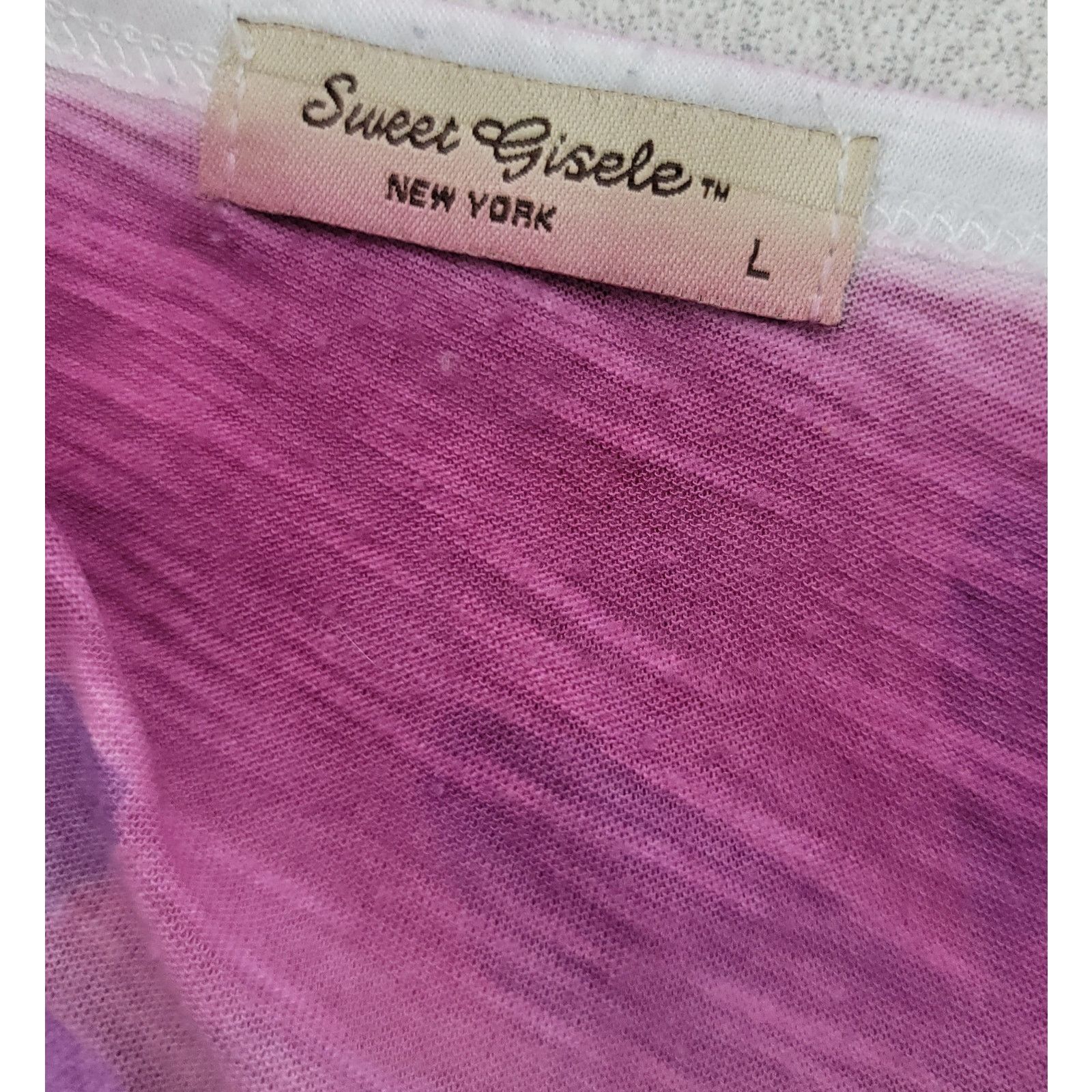 Other Sweet Gisele White Purple New York Top Large Rhinestones Size L / US 10 / IT 46 - 4 Thumbnail
