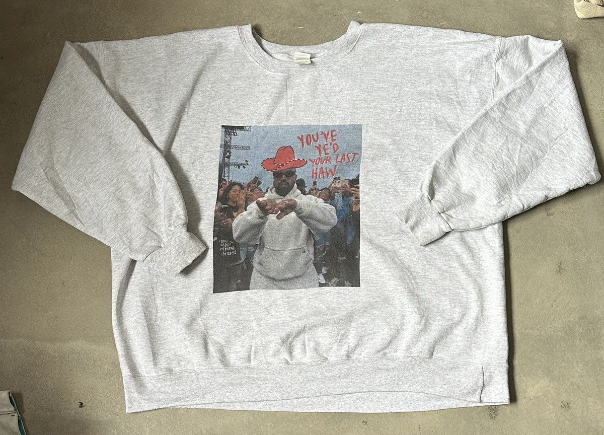 Vintage YEZZY COWBOY OVERSIZE SWEATSHIRT Size US XXL / EU 58 / 5 - 1 Thumbnail