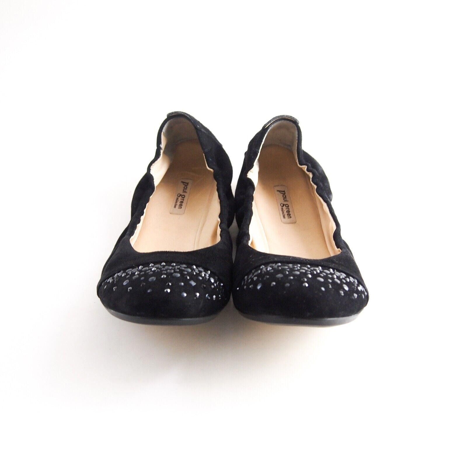 Designer Paul Green Ballet Flats Black Suede Studded US 9.5 UK 7 Size US 9.5 / IT 39.5 - 4 Thumbnail