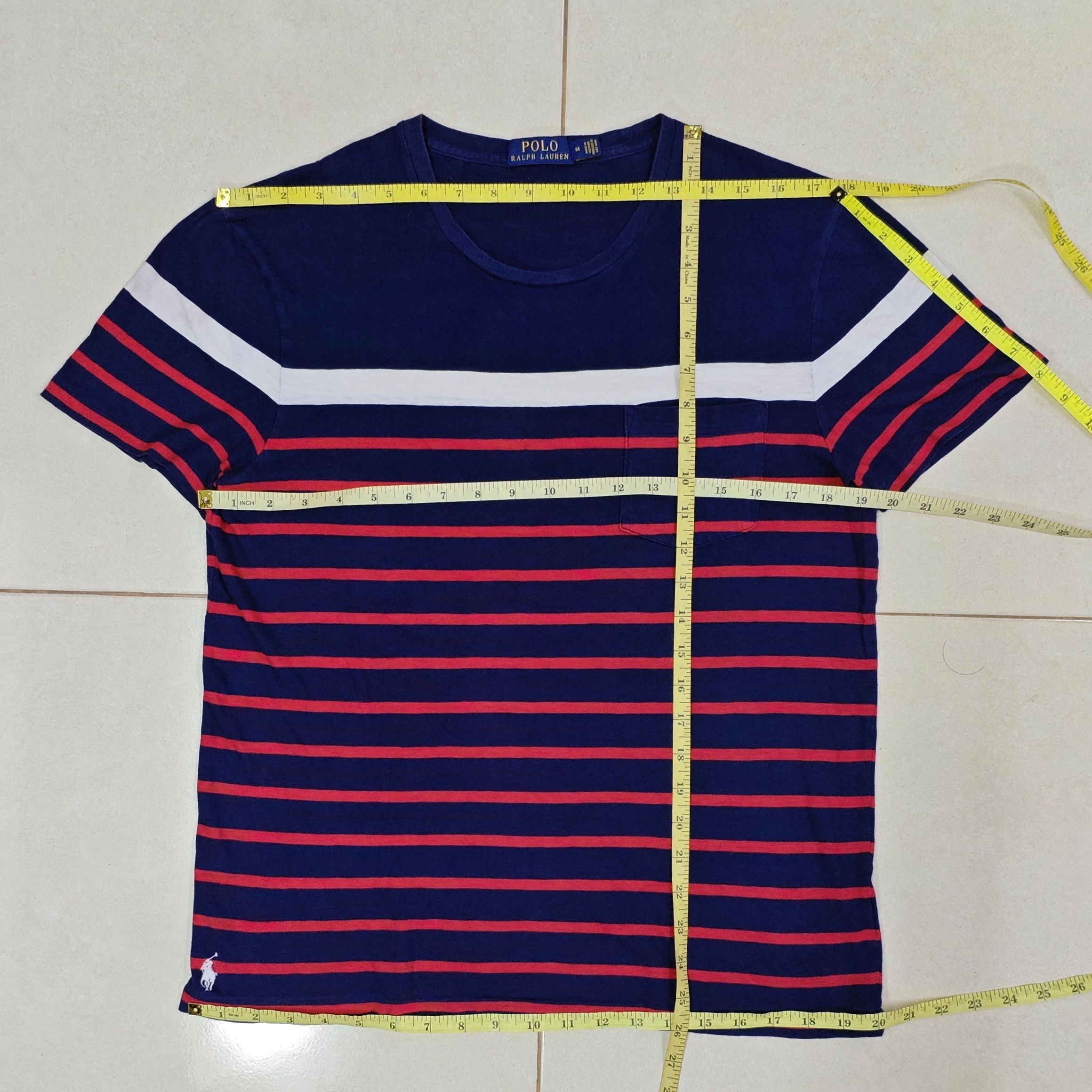 Polo Ralph Lauren POLO RALPH LAUREN Navy Red White Striped Slim Fit Tee Size US M / EU 48-50 / 2 - 11 Thumbnail