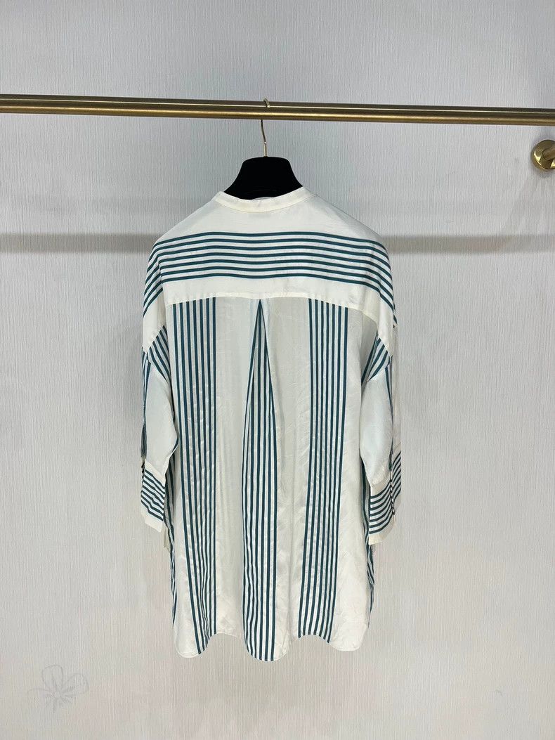 Loro Piana LORO PIANA Silk shirt with stripes Size S / US 4 / IT 40 - 2 Thumbnail