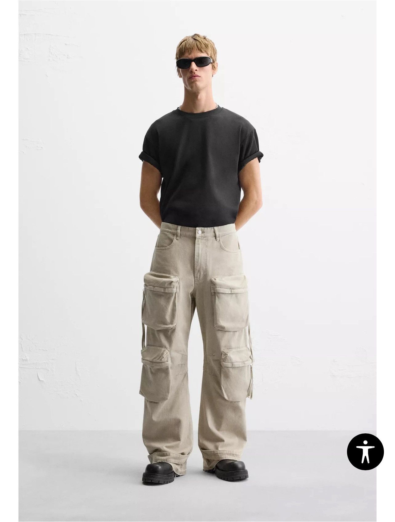 Zara Zara Bondage Multi-pocket cargo pants y2k Size US 34 / EU 50 - 2 Thumbnail