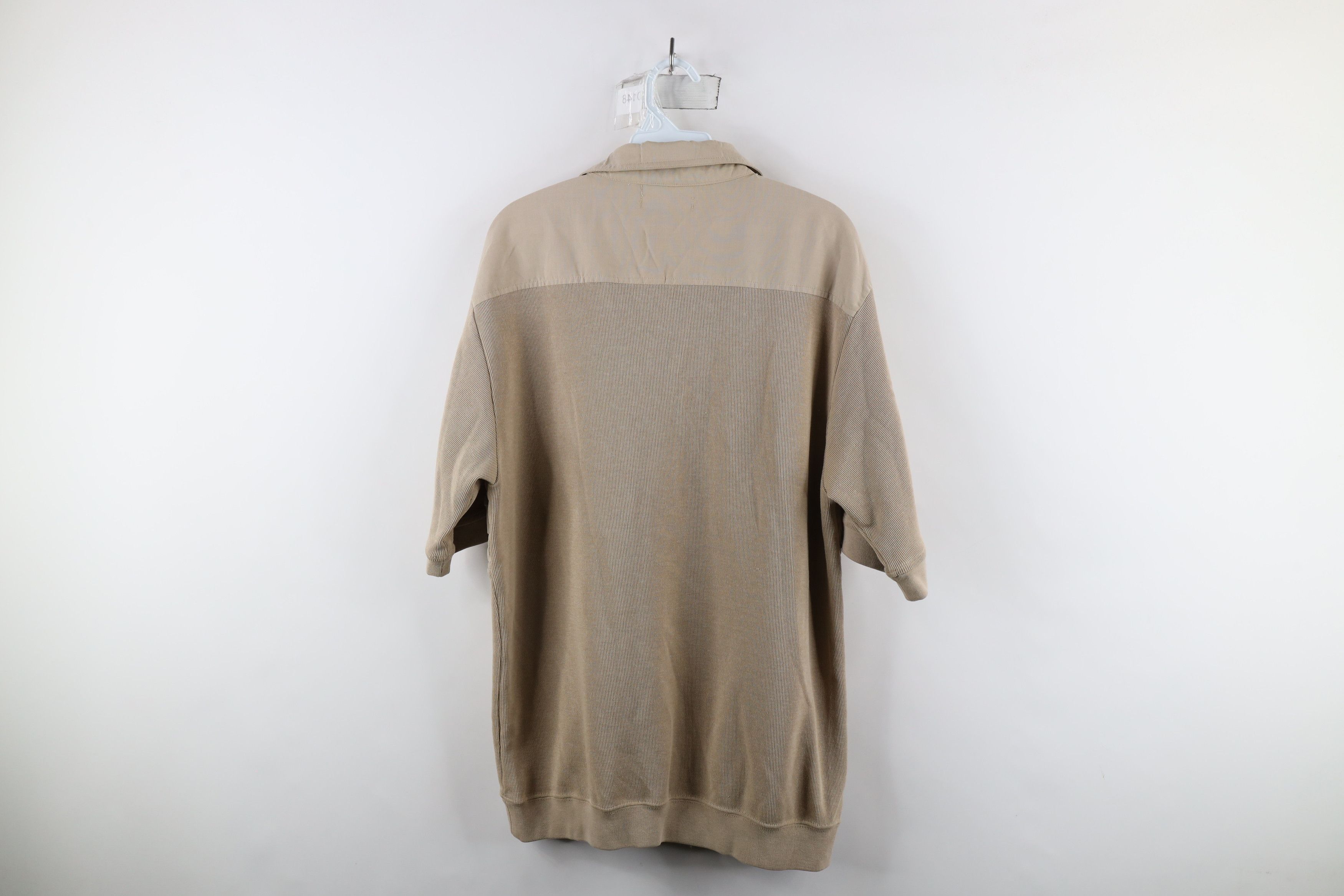 Vintage Vintage 90s Streetwear Waffle Knit Pullover Polo Beige Size US L / EU 52-54 / 3 - 10 Thumbnail
