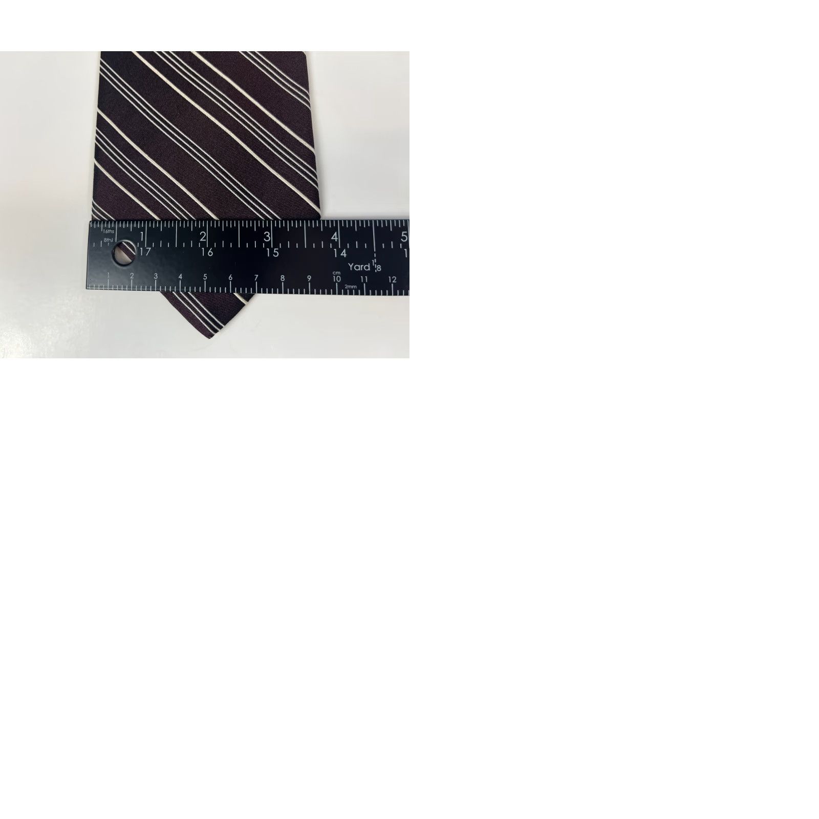 Ralph Lauren VINTAGE Lauren Ralph Lauren Silk Tie Striped Hand Finished 100% Silk Made in USA Eggplant Wide 3.75" 58" Men’s Tie Mens Size ONE SIZE - 9 Thumbnail