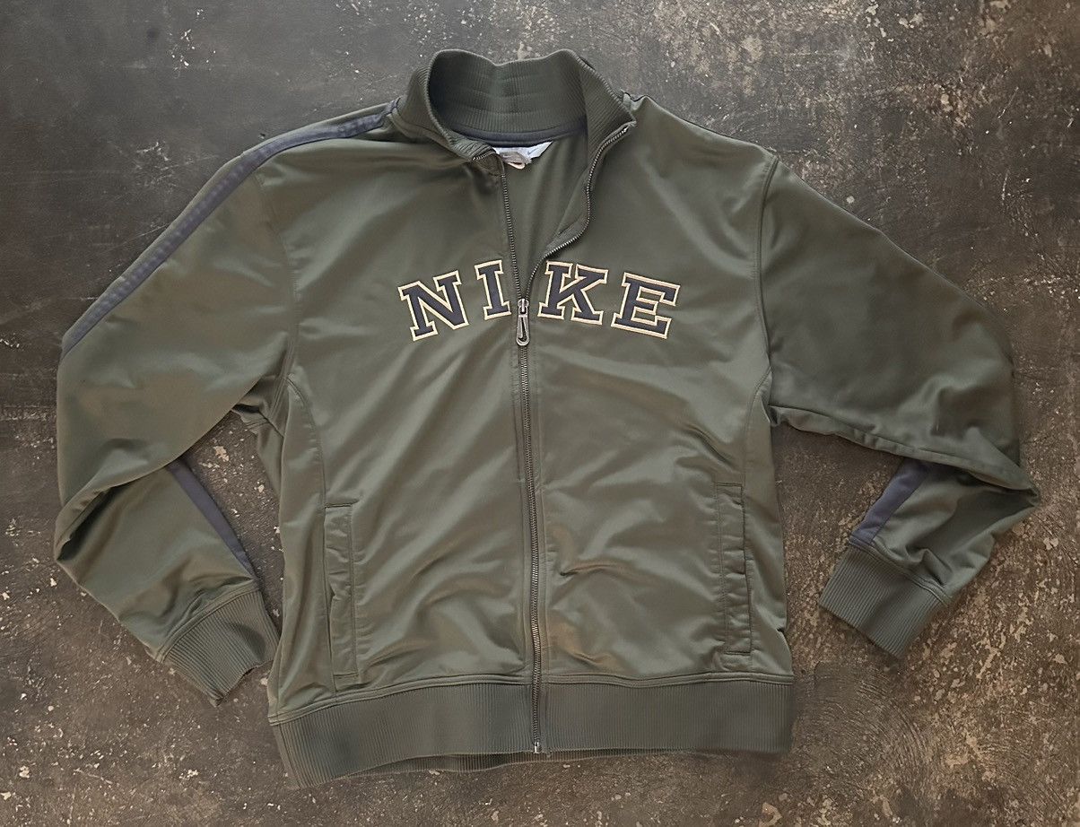 image of Nike Spellout Bomber Jacket in Army Green, Men's (Size Large)