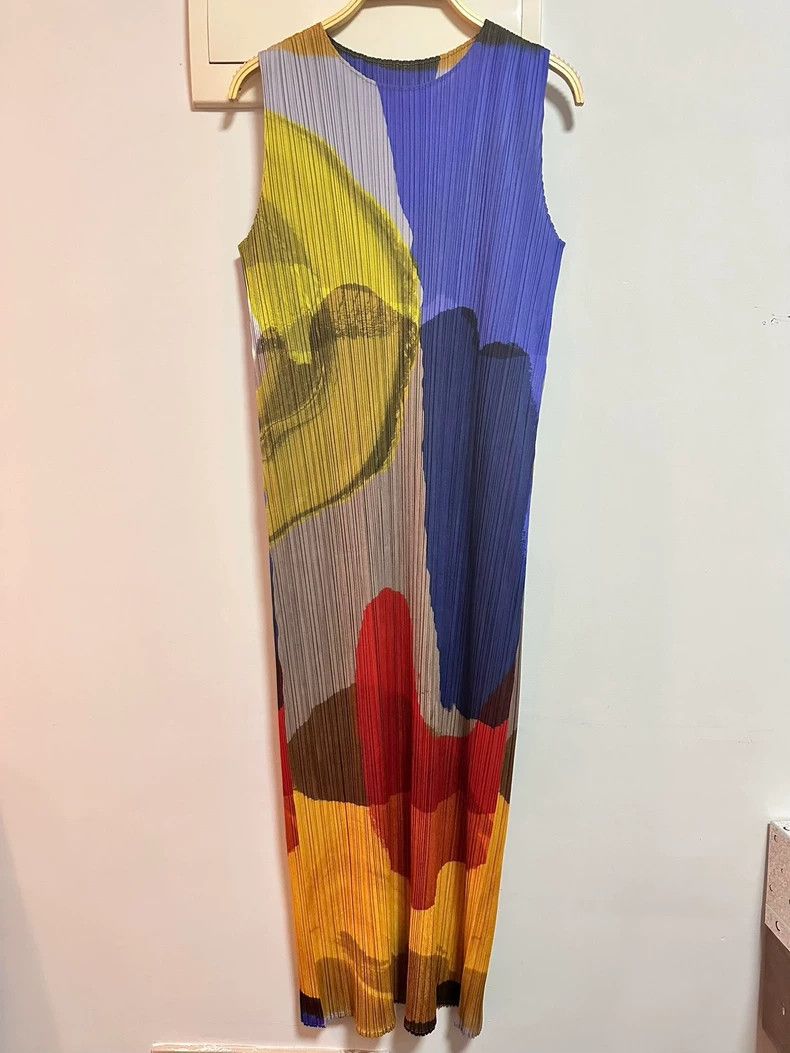 Issey Miyake Issey Miyake Old-style color block dress Size XXL / US 16-18 / IT 52-54 - 1 Thumbnail