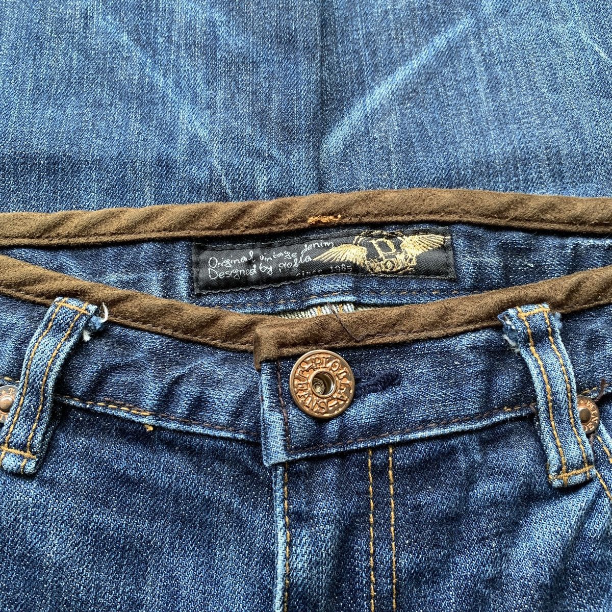 If Six Was Nine Piolla Distressed Clawmark ifsix LGB KMRII Flared Jeans Size US 29 - 5 Thumbnail