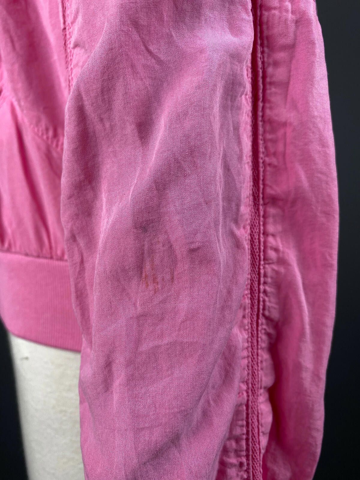 Designer Marc Cain Pink Nylon Geometric Full Zip Hooded Jacket Size 2 Size XS / US 0-2 / IT 36-38 - 6 Thumbnail