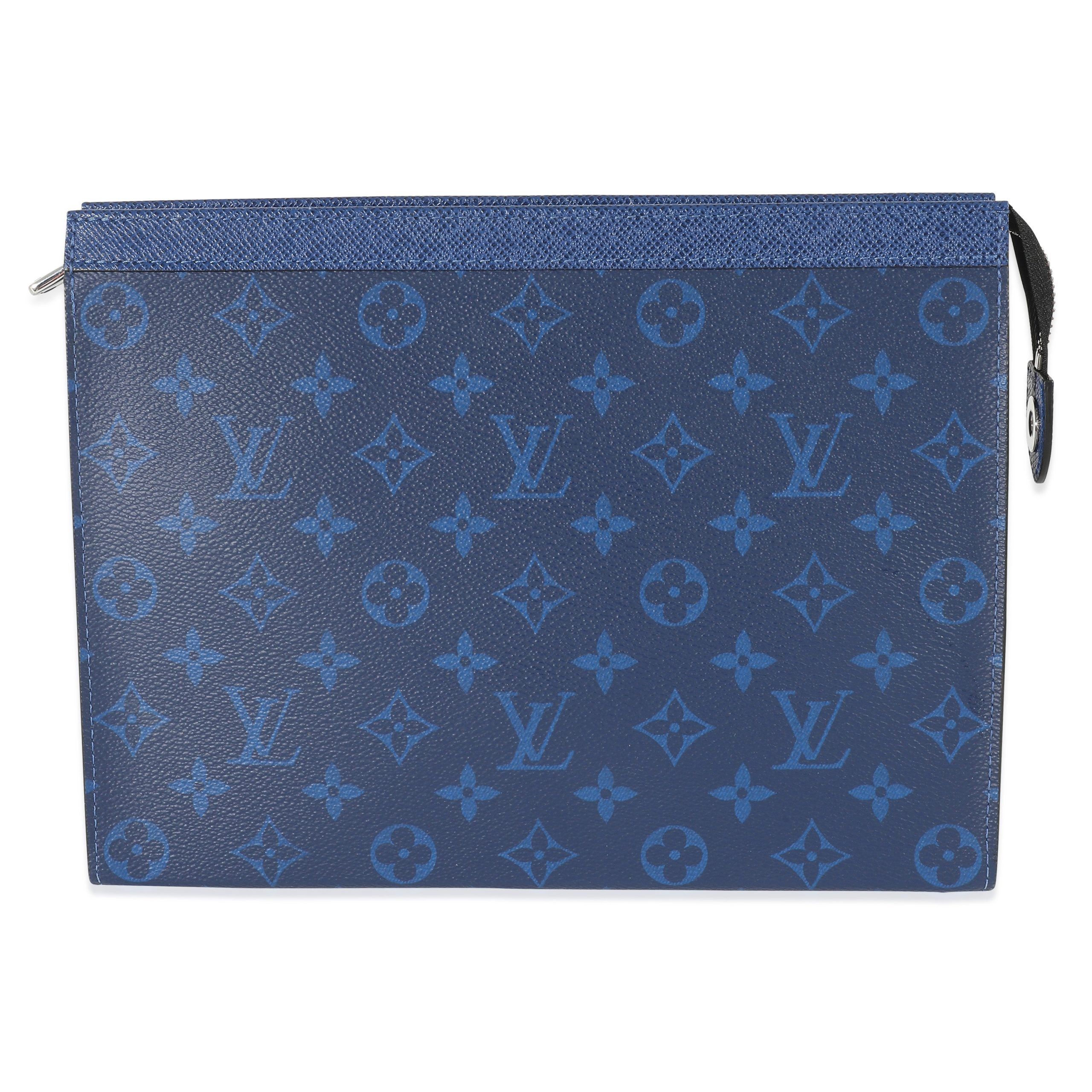 Image of Louis Vuitton Blue Monogram Taigarama Pochette Voyage Mm, Women's