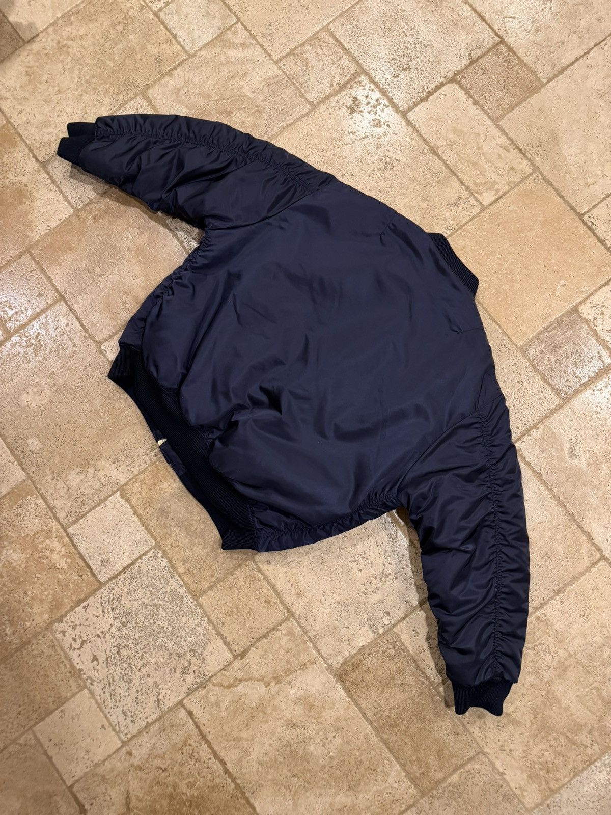 Prada Prada Re-Nylon Gold Logo Navy Blue Oversized Bomber Jacket Size US M / EU 48-50 / 2 - 11 Thumbnail