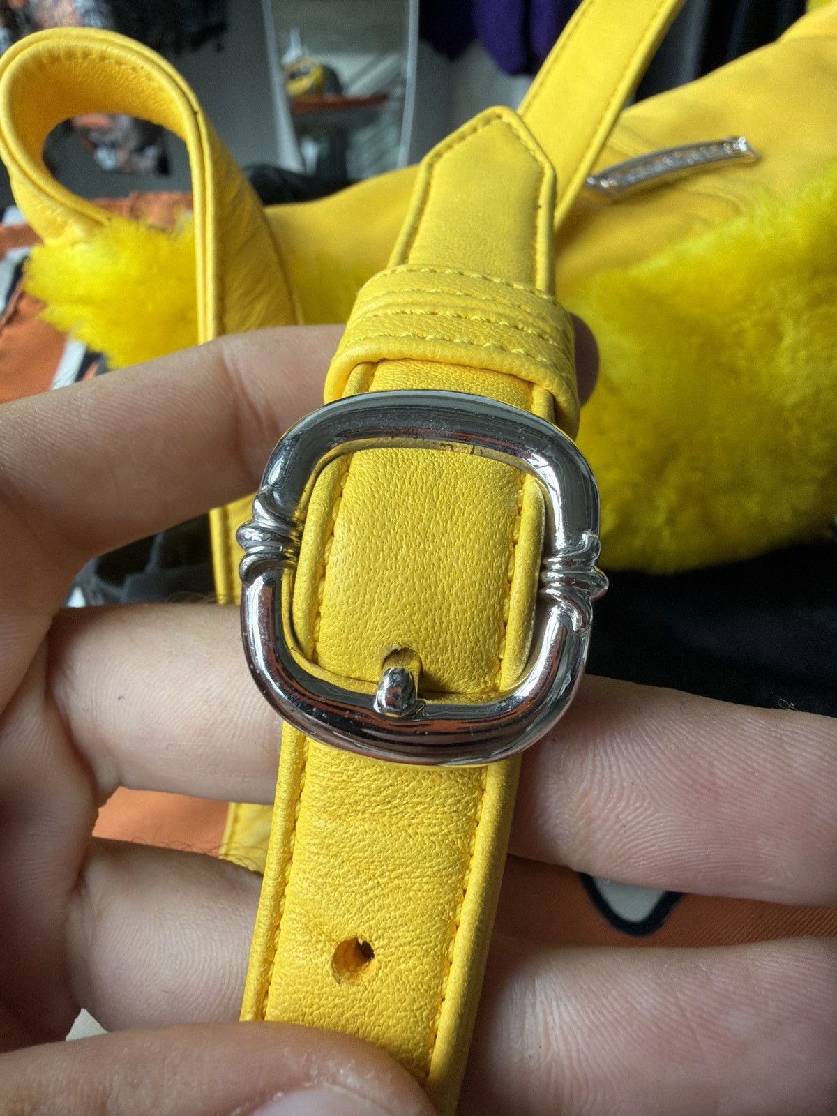Chrome Hearts Chrome Hearts Yellow Shearling SNAT Bag Size ONE SIZE - 7 Thumbnail