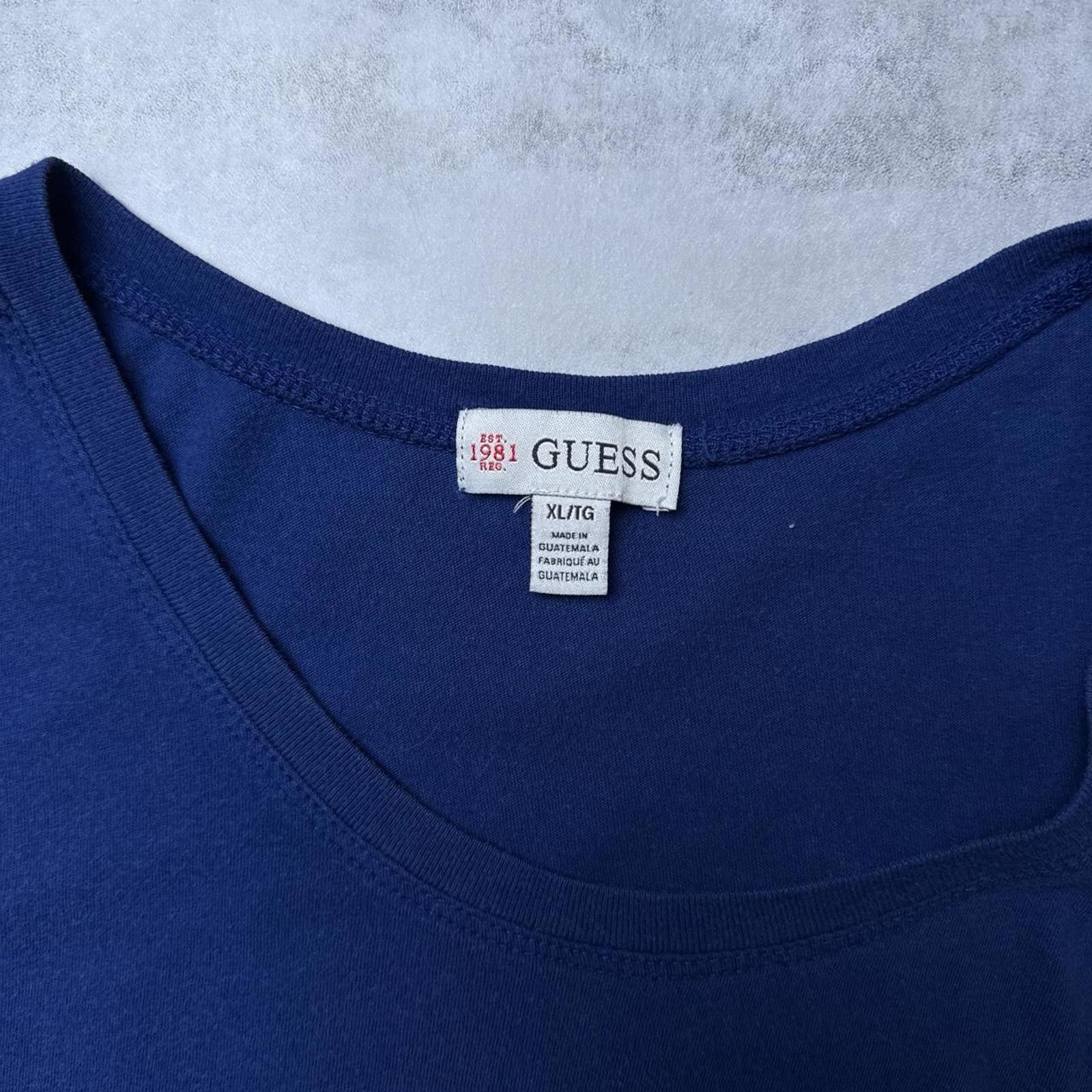 Guess Y2K Guess 00s Vintage Blue Rhinestones shirt Size US XL / EU 56 / 4 - 7 Thumbnail