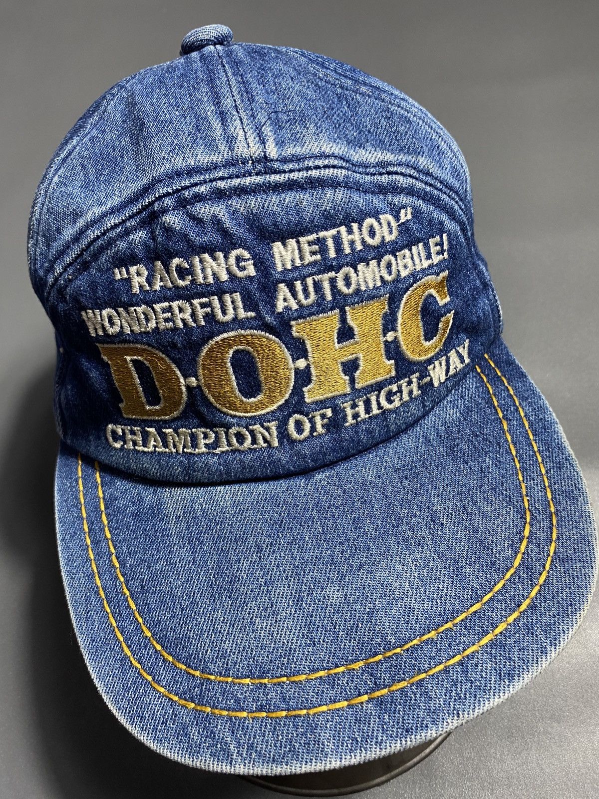 Vintage Vintage DOHC Racing Denim Hat Size ONE SIZE - 3 Thumbnail