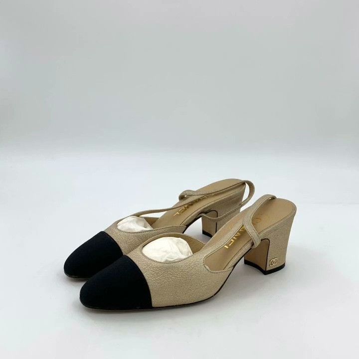 Chanel Chanel Slingback Block Heel Shoes Size US 4.5 / IT 34.5 - 1 Thumbnail