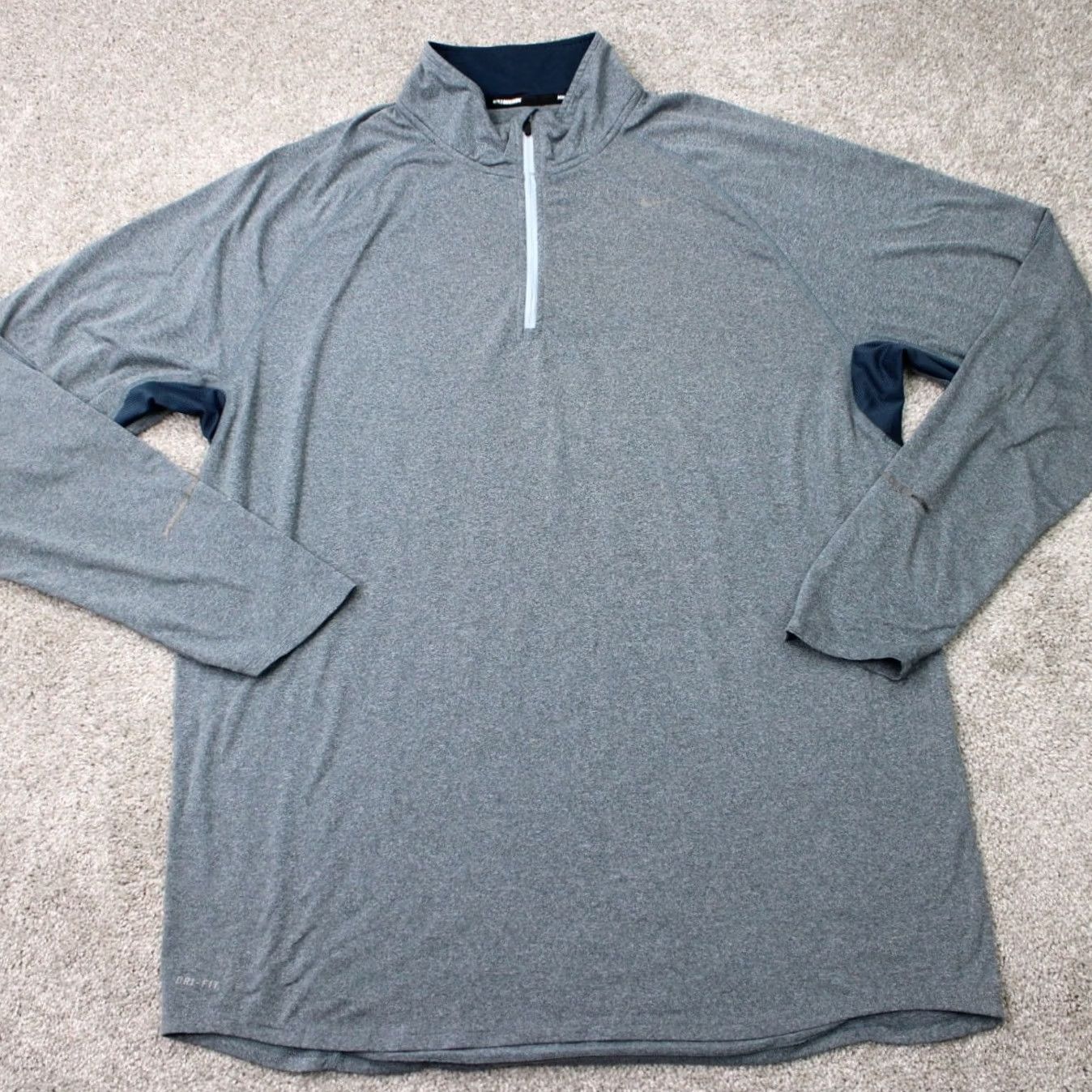 Nike Nike Running Sweatshirt Men XL Gray Dri-Fit 1/4 Zip Long Sleeve Pullover Size US XL / EU 56 / 4 - 2 Thumbnail