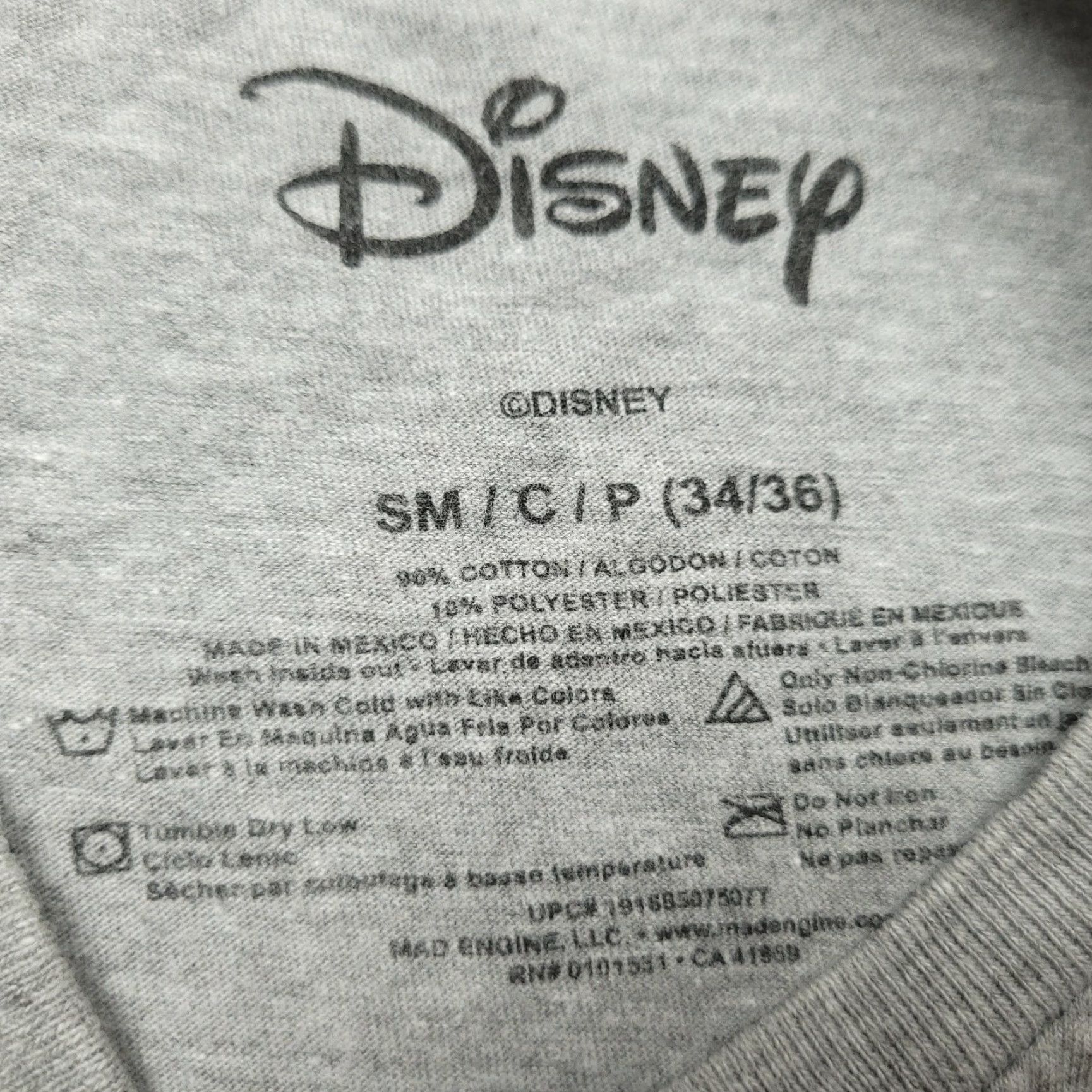 Disney Disney Mickey Mouse T-Shirt Gray Heather Short Sleeve Adult Small Crew Neck Unisex Cotton 90s Graphic Shirt Boys Girls Mens Womens Size US S / EU 44-46 / 1 - 7 Thumbnail