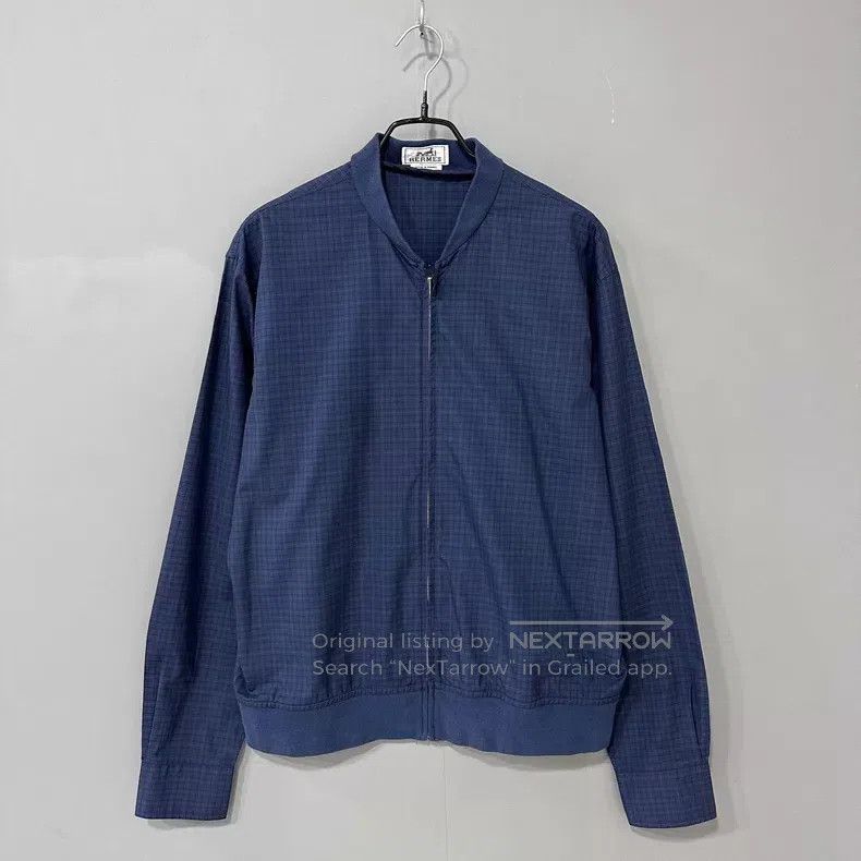 Hermes Hermes size 41 Blue plaid zipper jacket Size US XXS / EU 40 - 1 Thumbnail