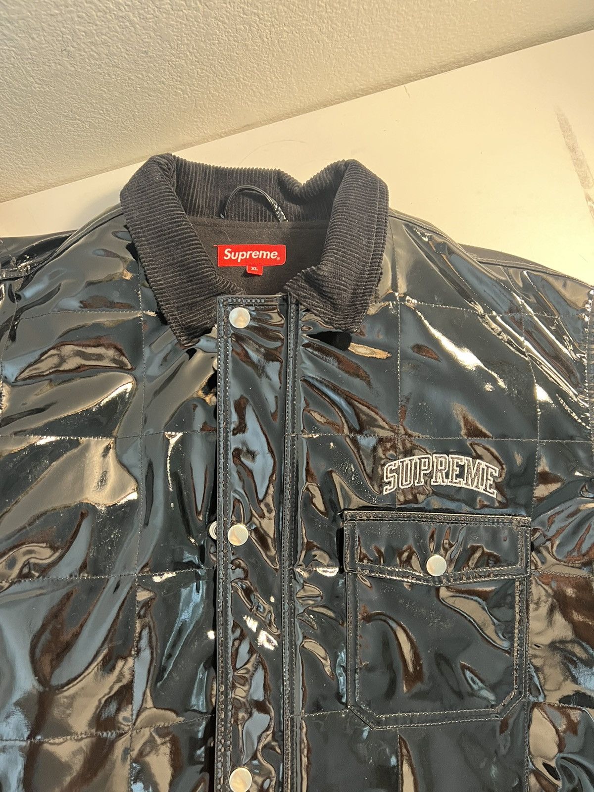 Supreme SS18 Supreme Quilted Patent Vinyl Chore Jacket Size US XL / EU 56 / 4 - 3 Thumbnail