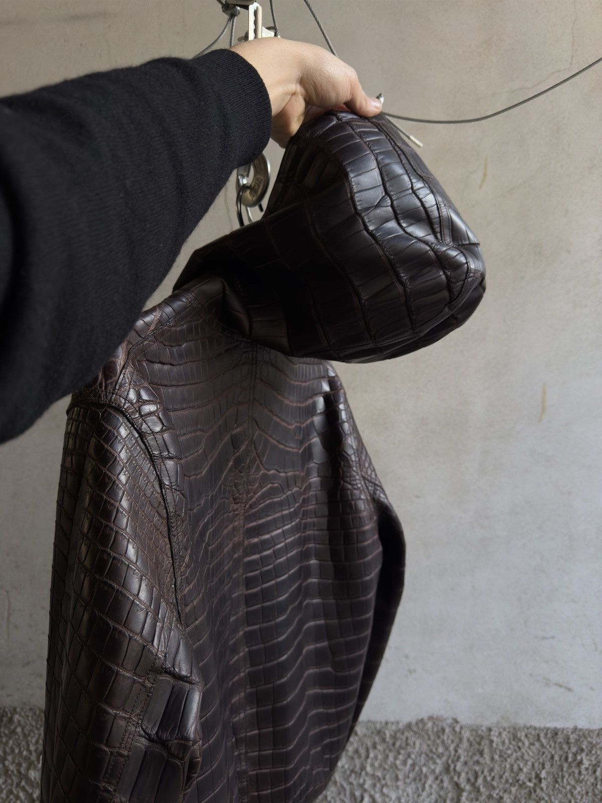 Hermès Crocodile Leather Special Order 1/1 Hooded Jacket