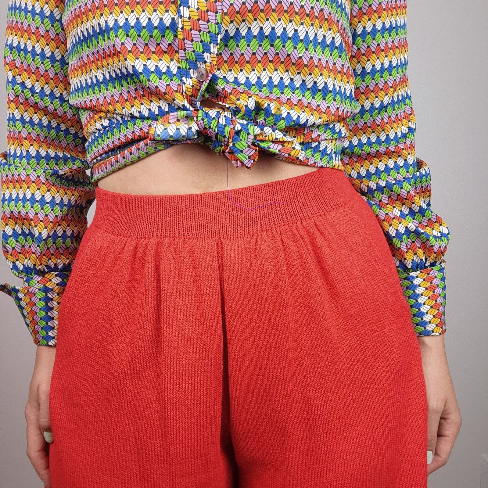 St. John St. John Knit Shorts High Waist Wide Leg Marie Gray 4 Size 27" / US 4 / IT 40 - 2 Thumbnail