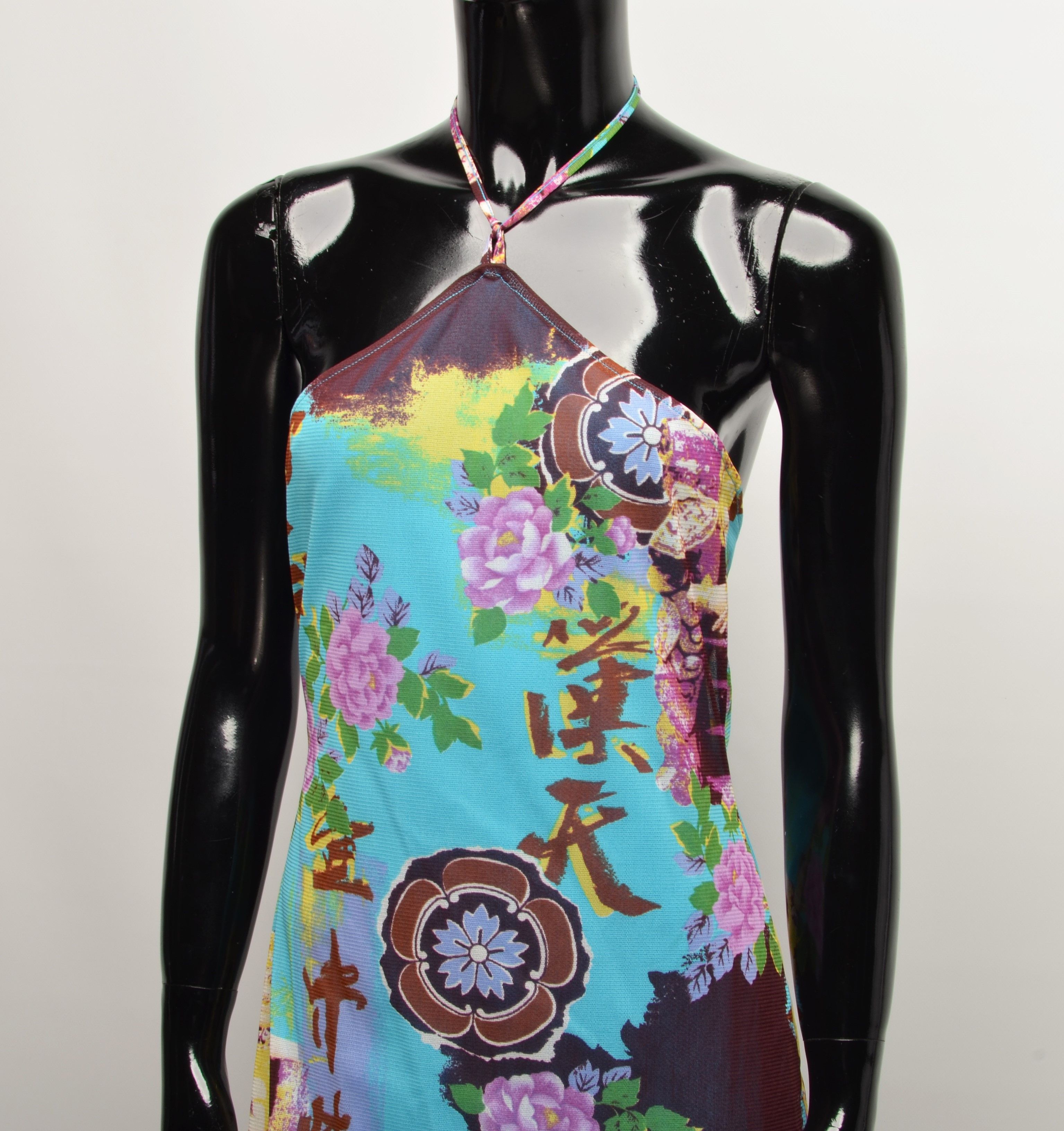 Vintage Vintage Y2K Mesh Printed Asymmetrical Dress like Gaultier Size M / US 6-8 / IT 42-44 - 2 Thumbnail