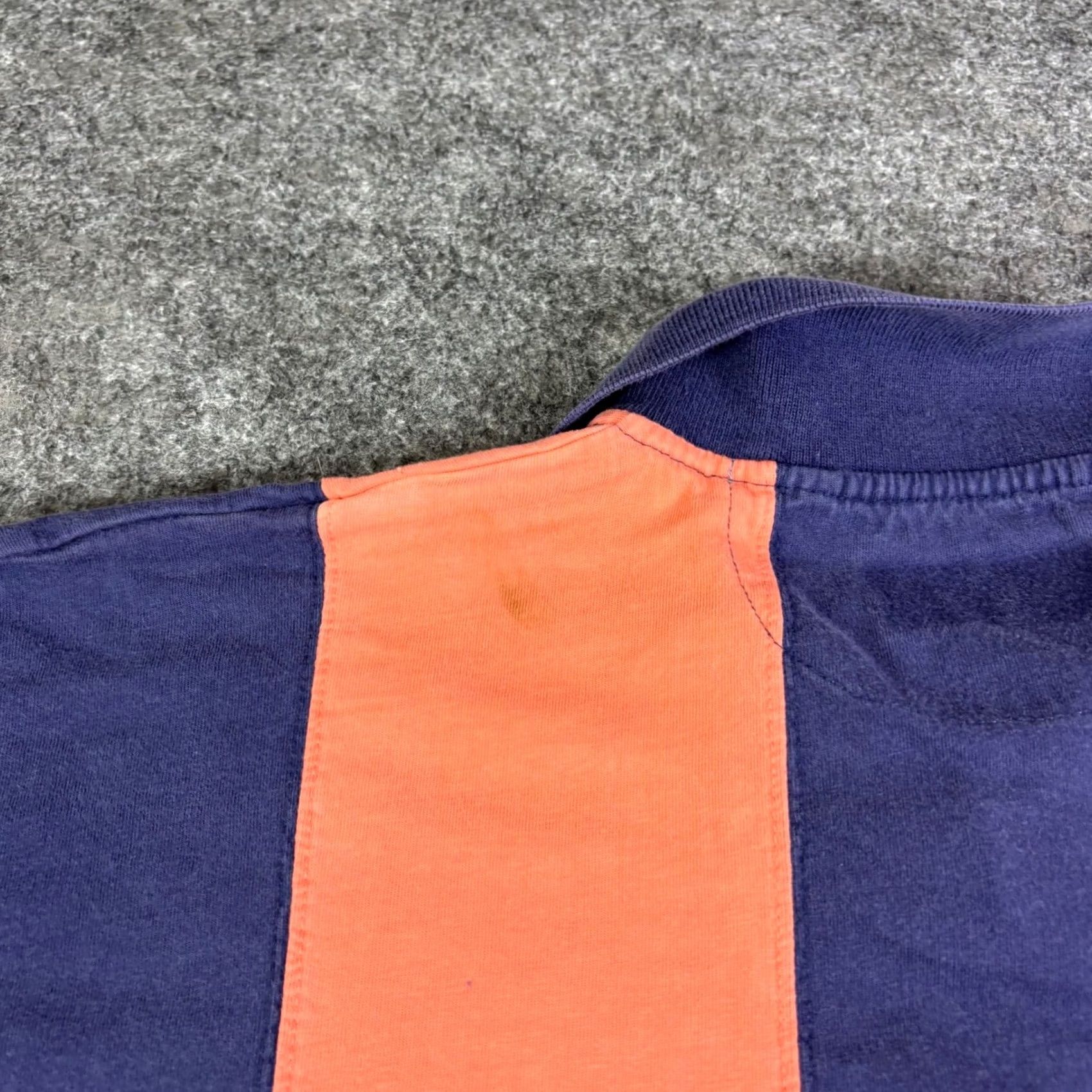Vintage VINTAGE Apparel Workshop Mens Polo Shirt XL Blue Orange Vertical Stripe Rugby Size US XL / EU 56 / 4 - 8 Thumbnail
