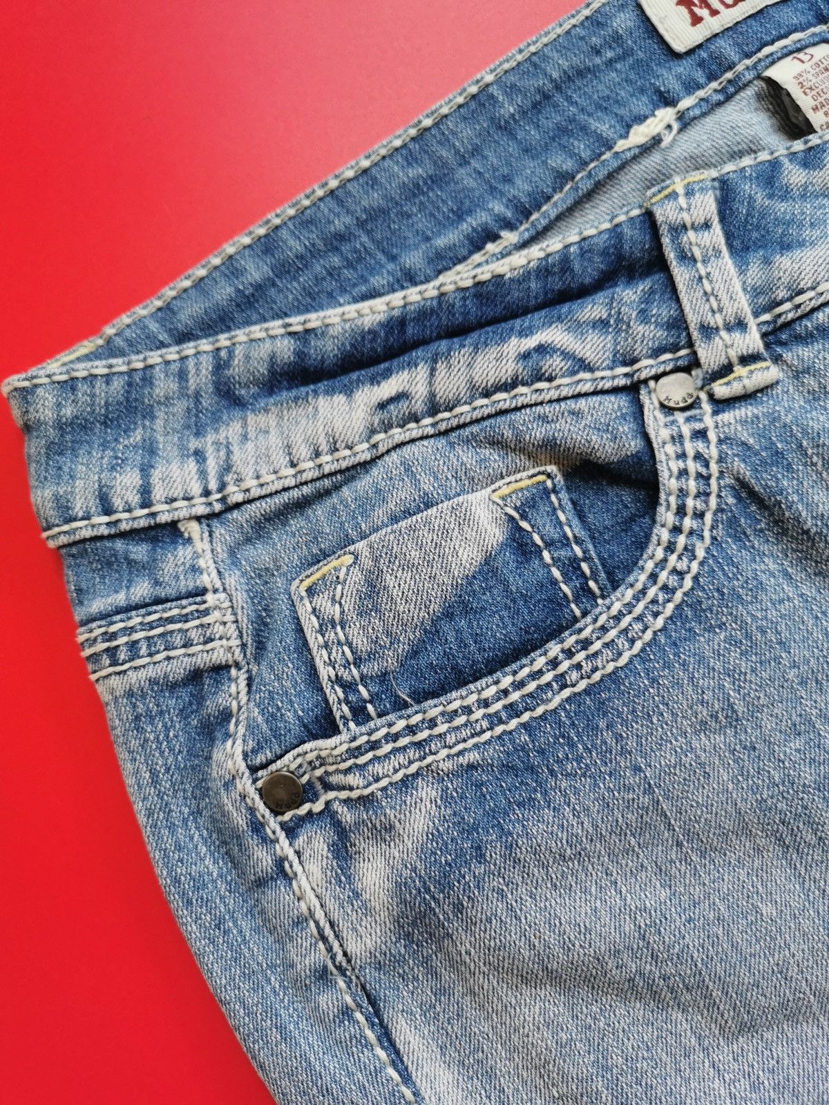 American Essentials Mudd Distressed Bootcut y2k Jeans Size 33" - 4 Thumbnail