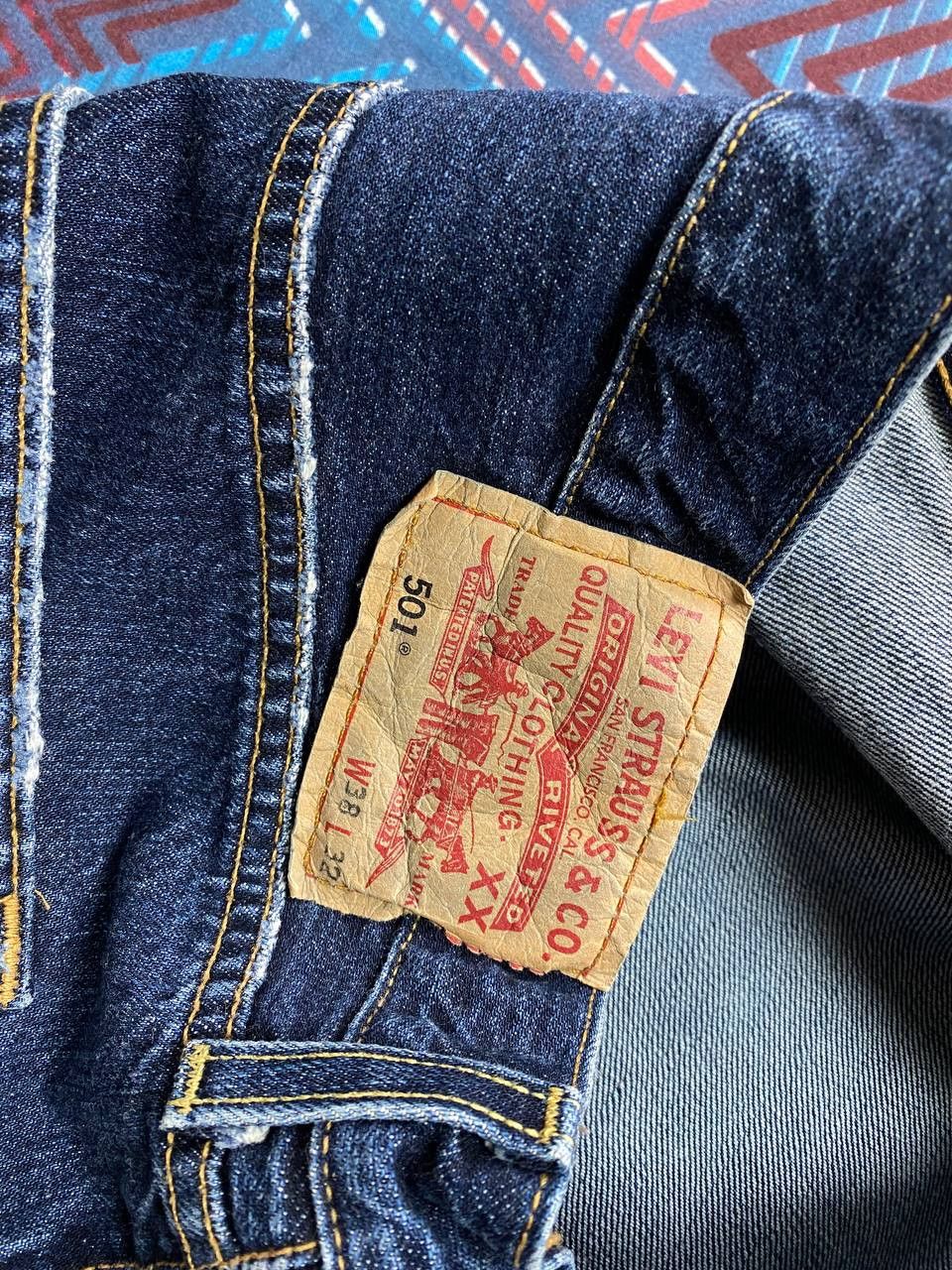 Levi's × Vintage Vintage Levis 501 Jeans Faded Blue Distress Denim Size US 38 / EU 54 - 4 Thumbnail