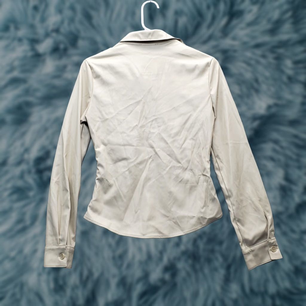 Vintage Love Tree Shirt Womens Small Tan Slim Fit Button Up Size S / US 4 / IT 40 - 1 Thumbnail