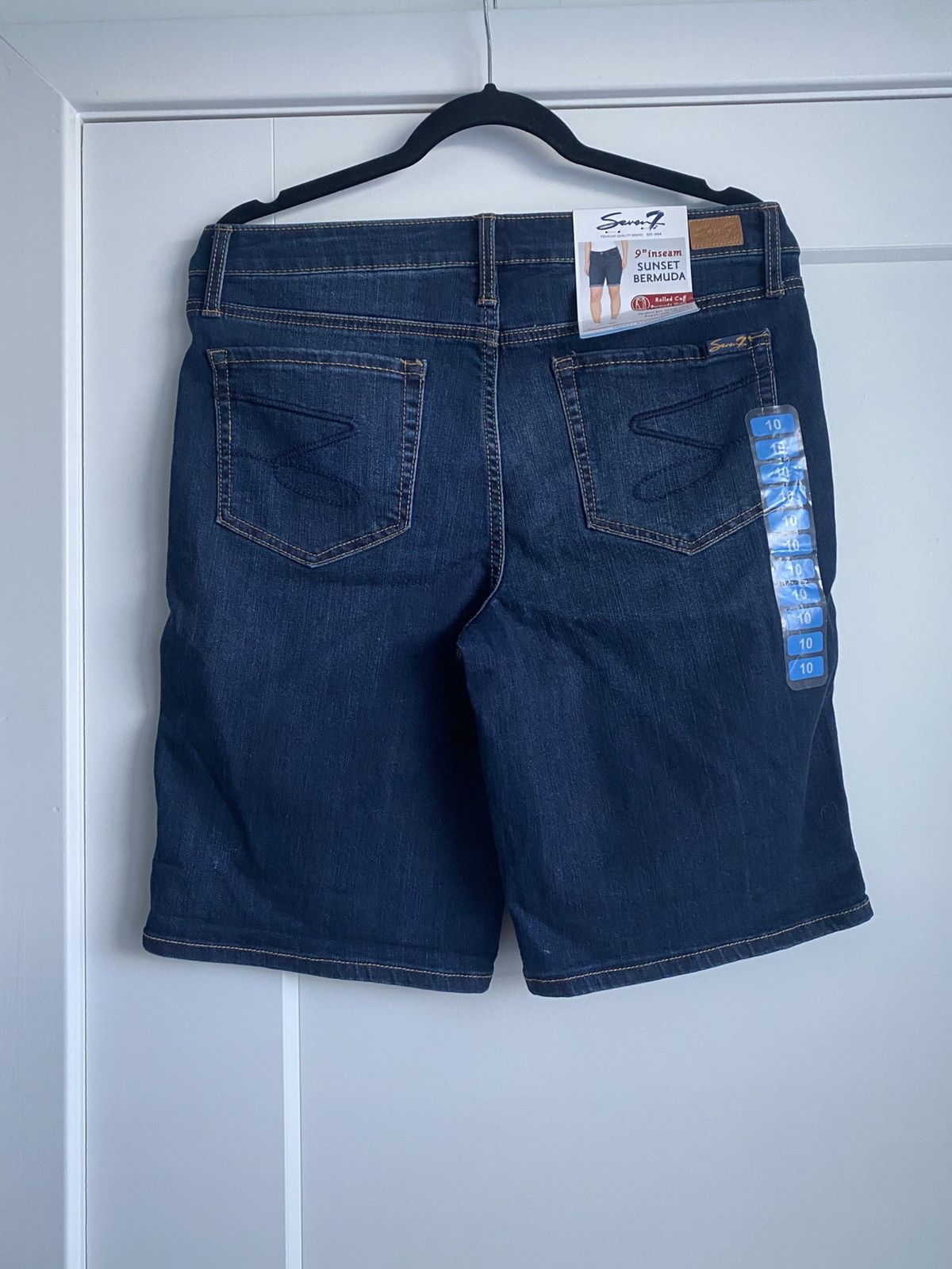 Seven 7 New SEVEN 7 Womens 10 Sunset Bermuda Shorts Denim Jeans Zip Size 32" / US 10 / IT 46 - 5 Thumbnail