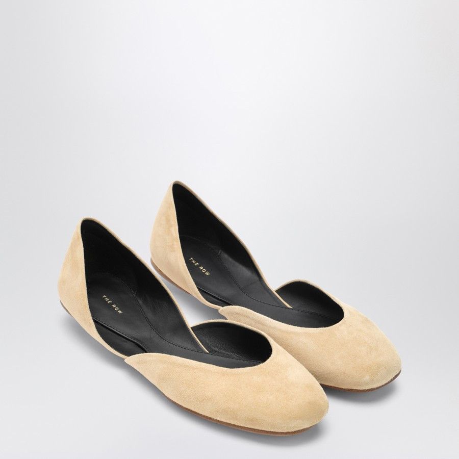 The Row o1d2blof1024 Gemma Ballet Suede Slippers in Beige Size US 8 / IT 38 - 1 Thumbnail