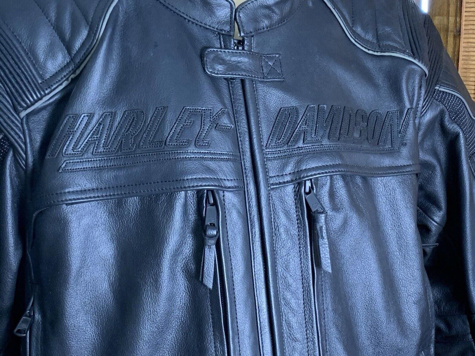 Harley Davidson Harley Davidson Erving Pocket System Black Leather Jacket XL Size US XL / EU 56 / 4 - 5 Thumbnail