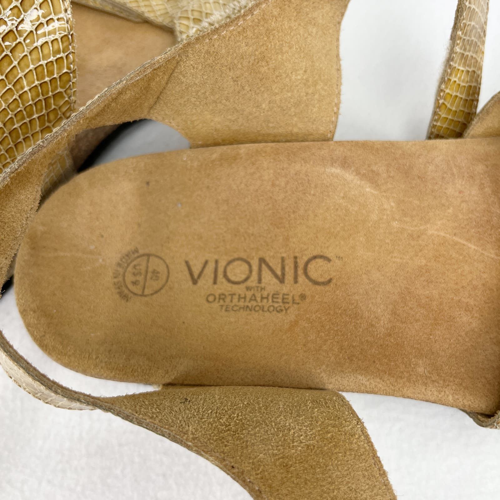 Vionic Vionic Valencia Tan Snake Print Comfort Sandal 9 Cork Size US 9 / IT 39 - 9 Thumbnail