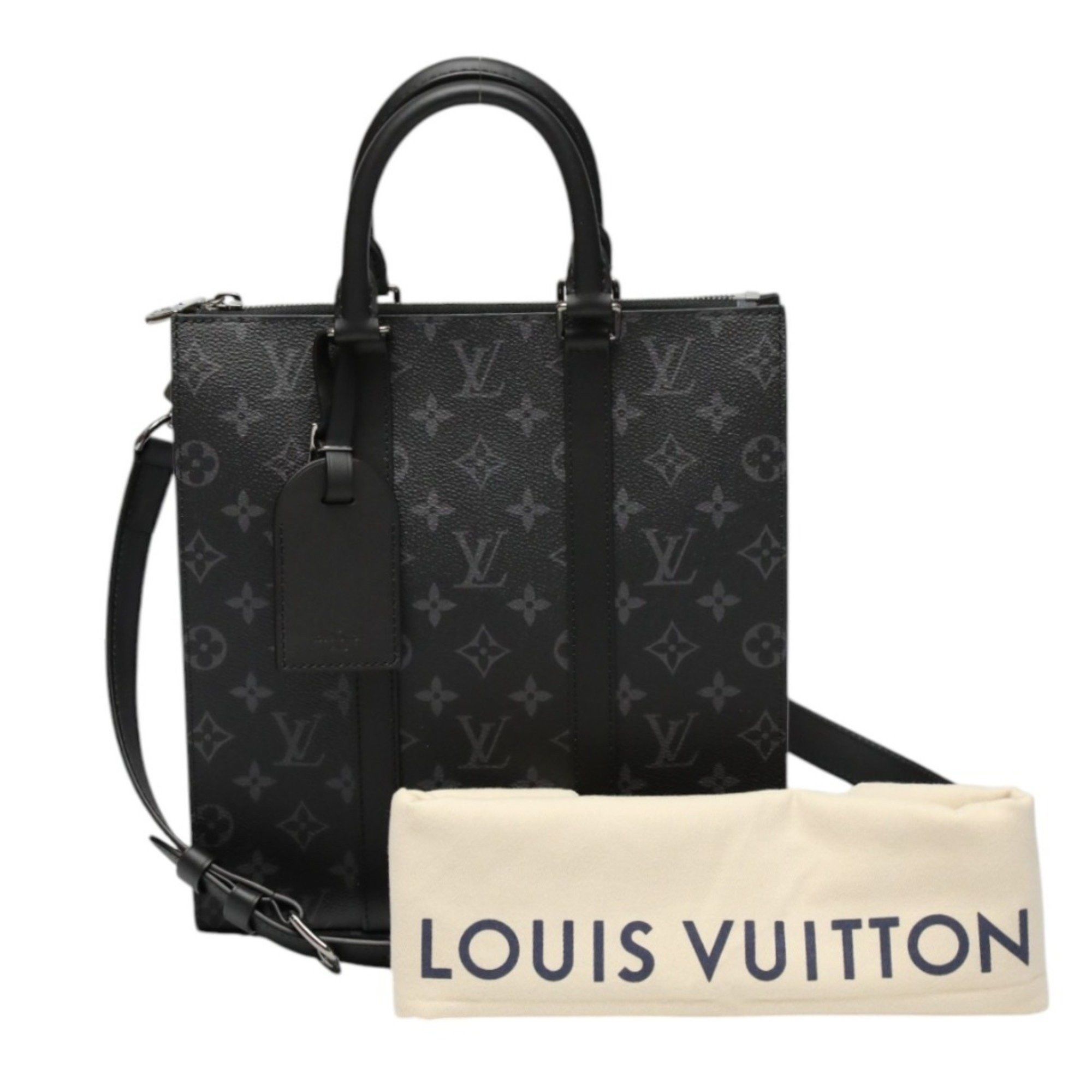Louis Vuitton Louis Vuitton Tote Bag Shoulder Monogram Eclipse Sac Plat Cross Canvas M46456 Black LV Size ONE SIZE - 1 Thumbnail